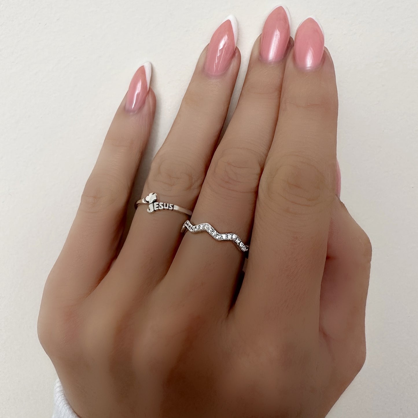 Jesus and Dove Tiny Christian Ring