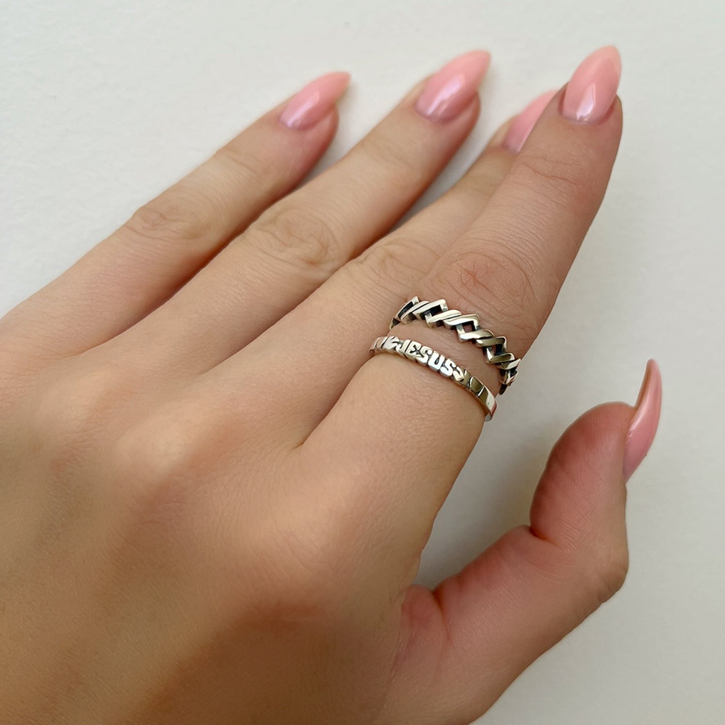 In the Name of Jesus Christian Band Ring