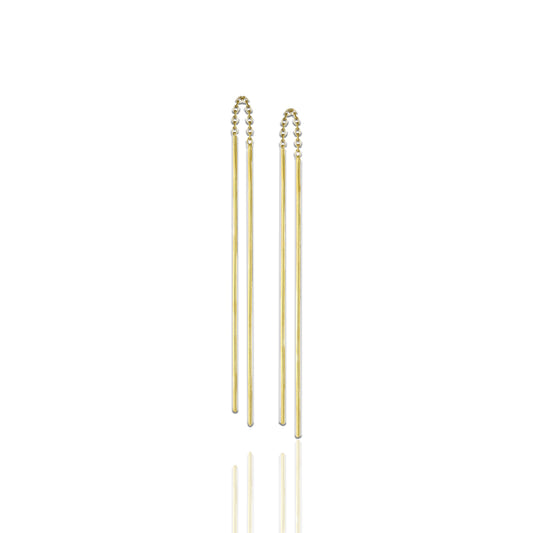 Add a touch of sophistication with our Elegant Gold Bar Threader Earrings, designed for the modern minimalist. These lightweight long-bar earrings are a trendy choice, perfect for stacking to create a unique, layered style. Their sleek and versatile design makes them ideal for everyday wear or special occasions. Handcrafted with high-quality 925 sterling silver and plated in radiant gold.