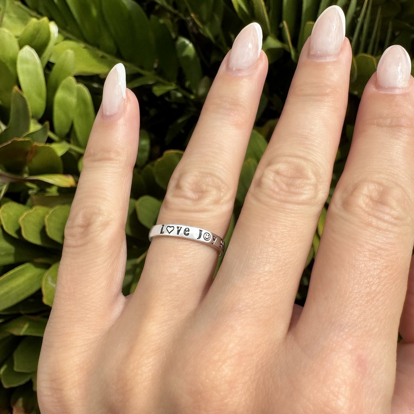 Peace Love Joy Engraved Ring