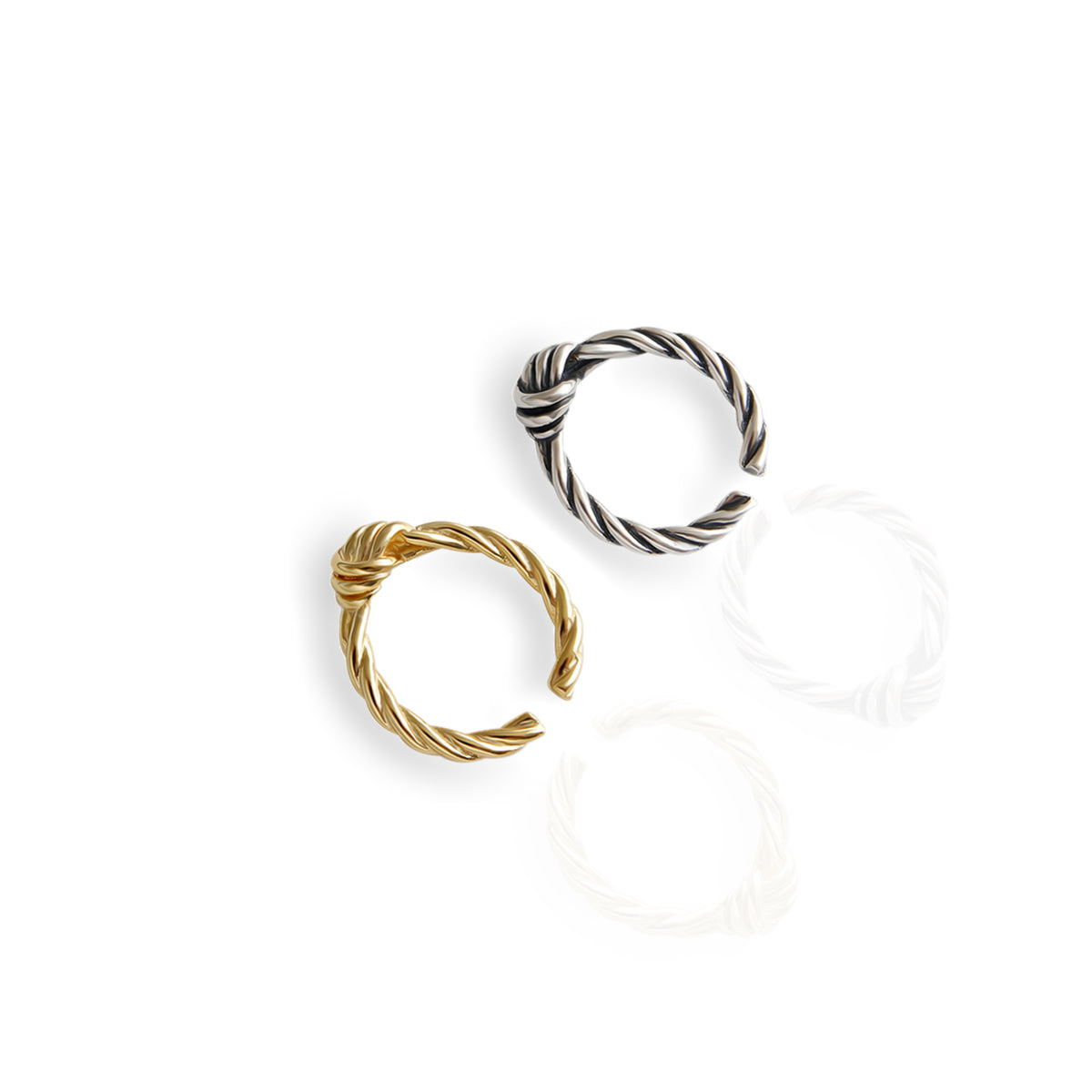 A timeless Adjustable Knot Ring with an elegant Intertwined Band design, crafted from genuine sterling silver. 