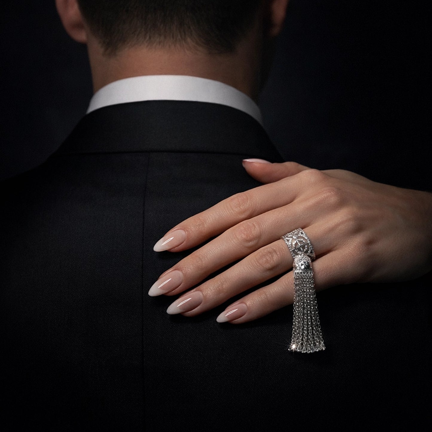 Tassel Statement Ring – CZ Fringe Dangle Cocktail Ring