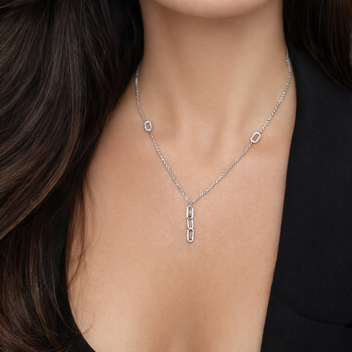 Conjunto de cadena de eslabones delicado y moderno