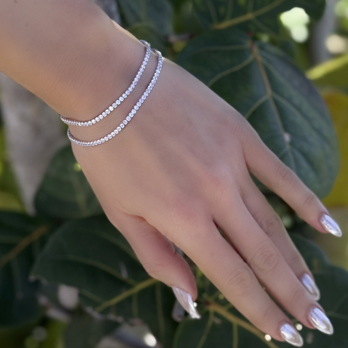 Sterling Silver Tennis Choker with Sparkling Cubic Zirconia