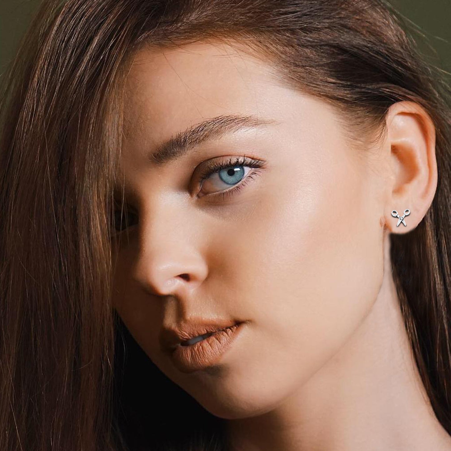 Tiny Scissors Stud Earrings
