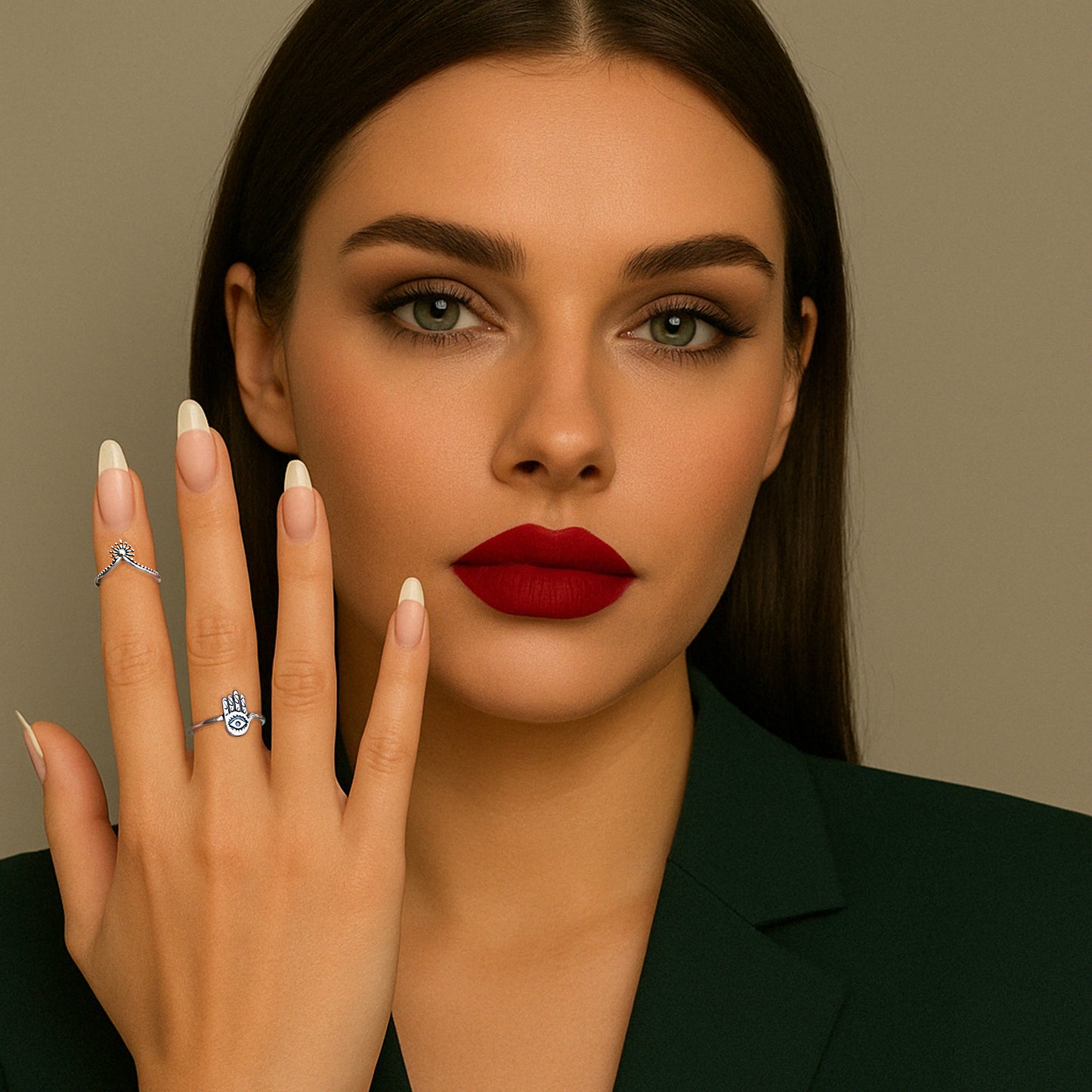Chunky Stackable Rings Set of 6 Unique Rings