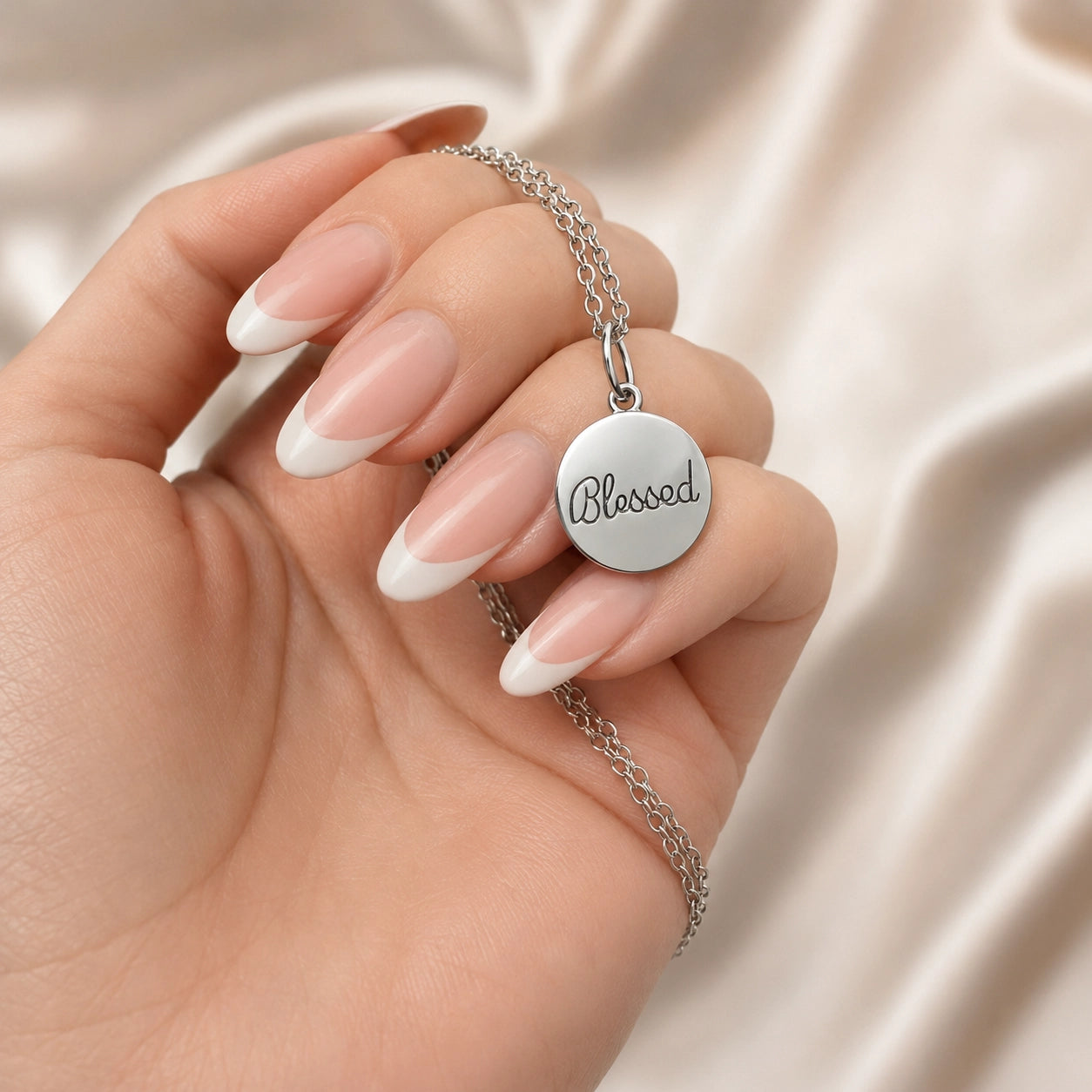 Blessed Engraved Medallion Necklace