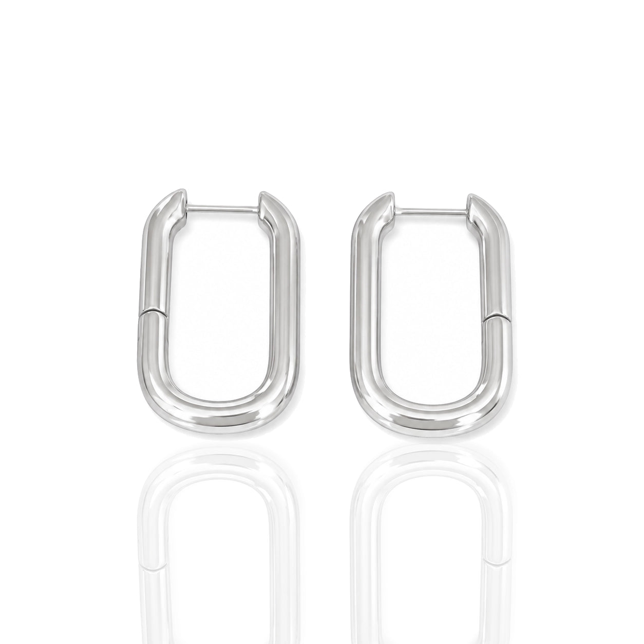 Chain Link Huggie Hoop Earrings
