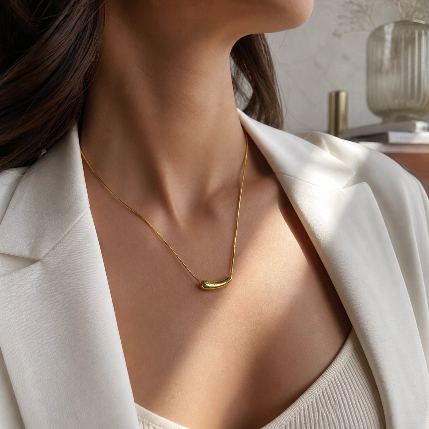 Sliding Bar Necklace in Sterling Silver