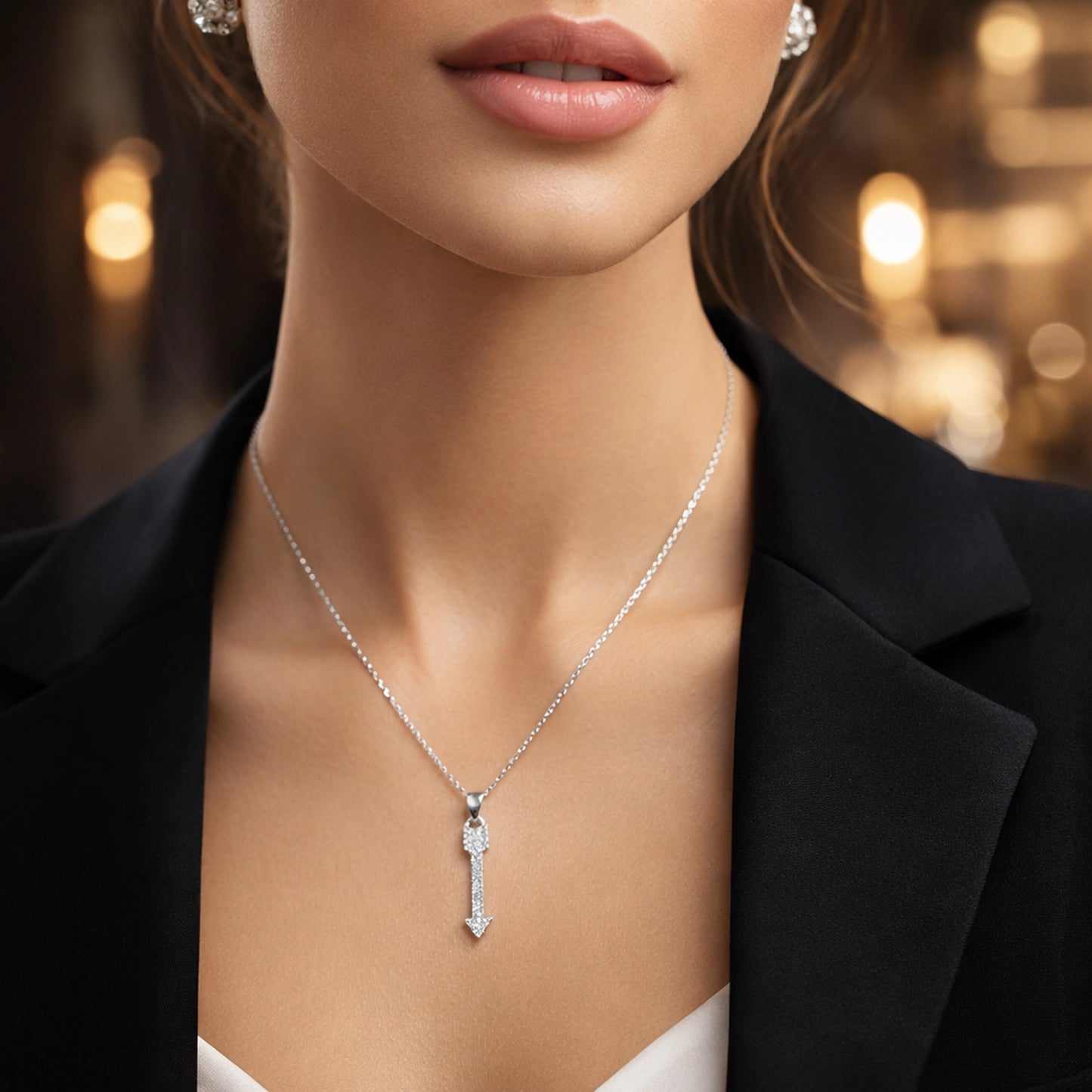 Vertical Arrow Dainty Necklace