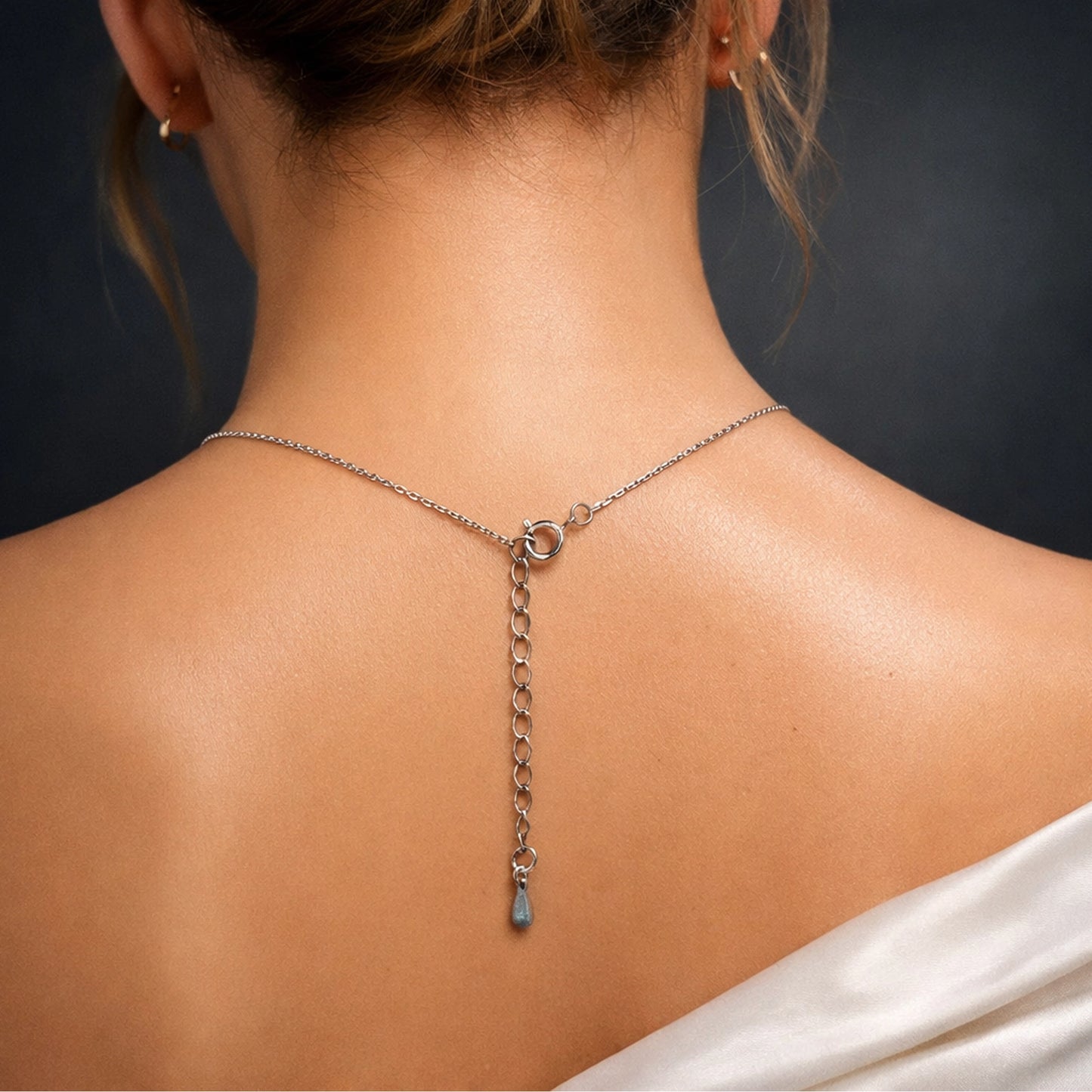 Round Opal Necklace Sterling Silver Dainty Solitaire