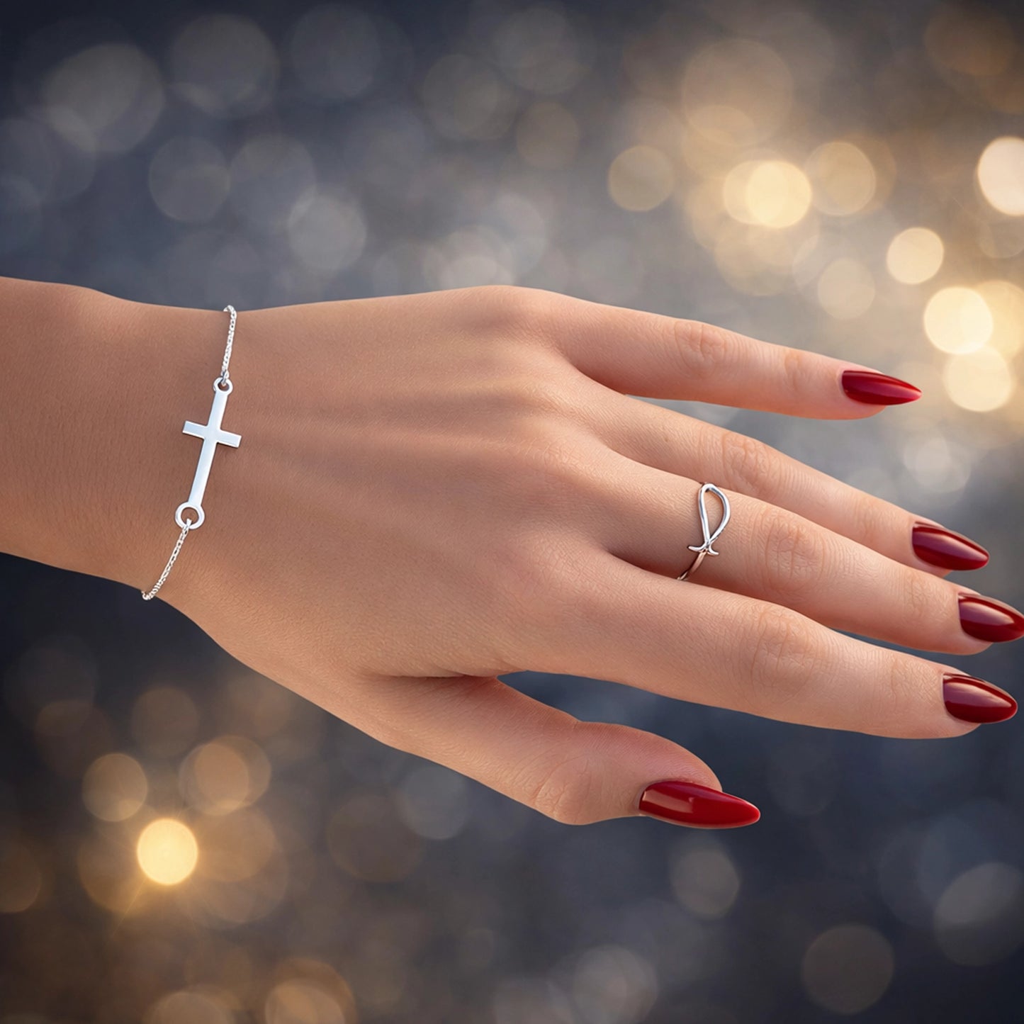 Elegante anillo cristiano de pez en plata de ley