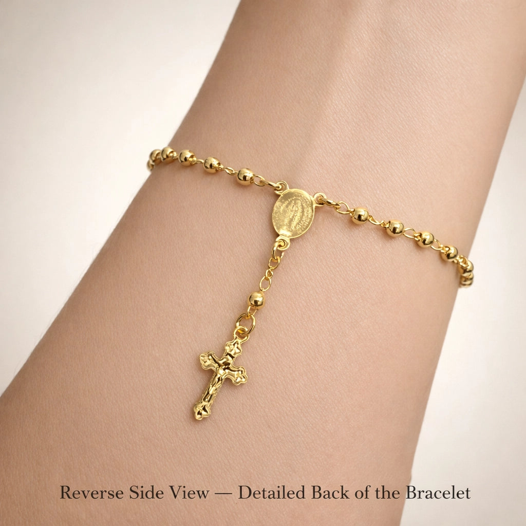18K Gold Filled Virgin Mary Rosary Bracelet