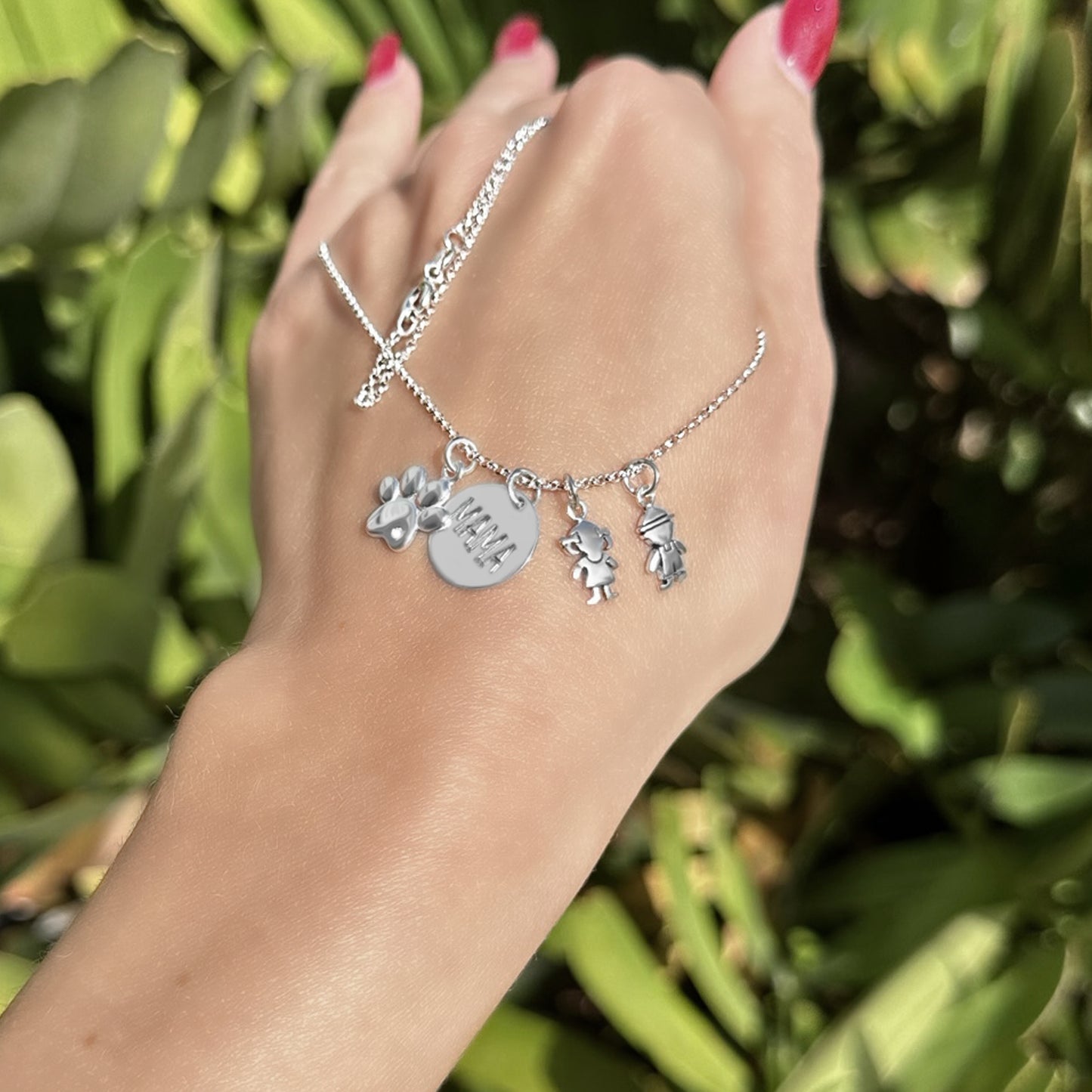 Universal Mama Engraved Charm Necklace