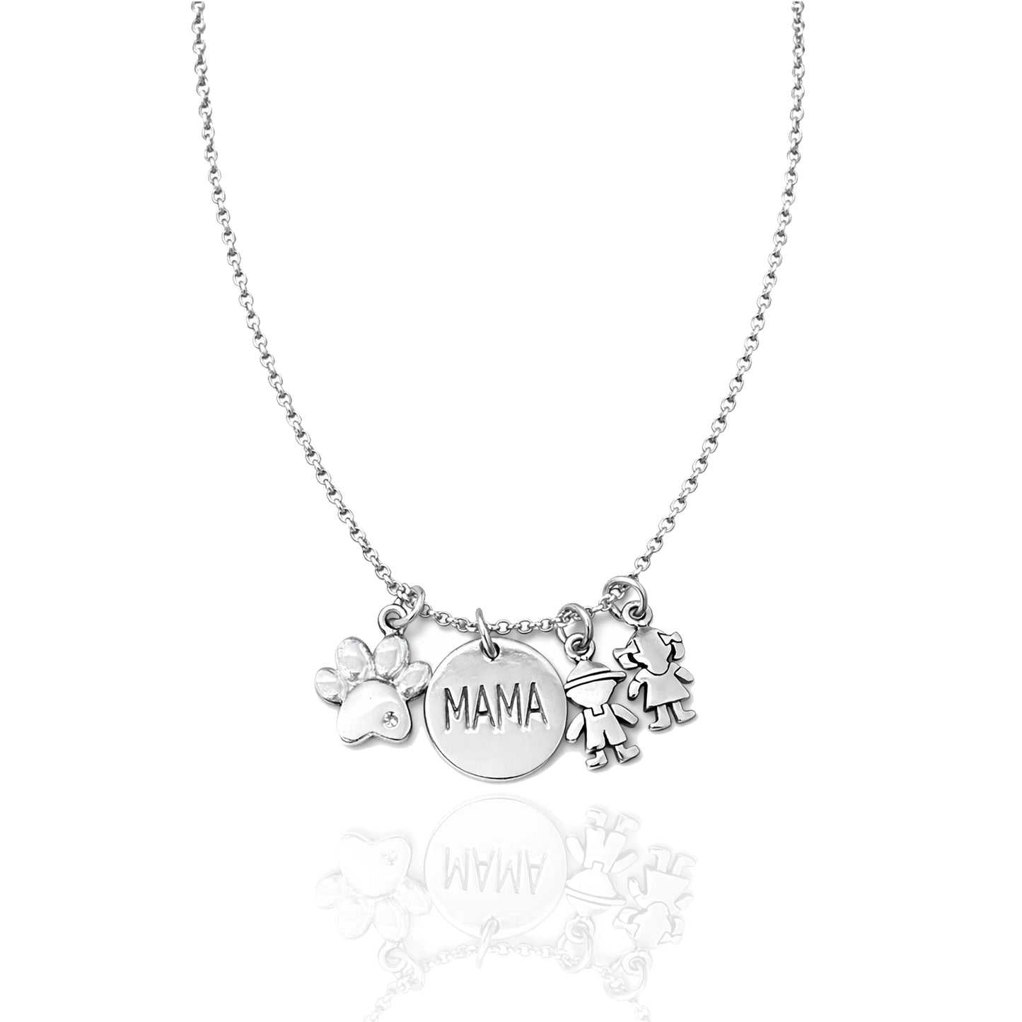 Universal Mama Engraved Charm Necklace