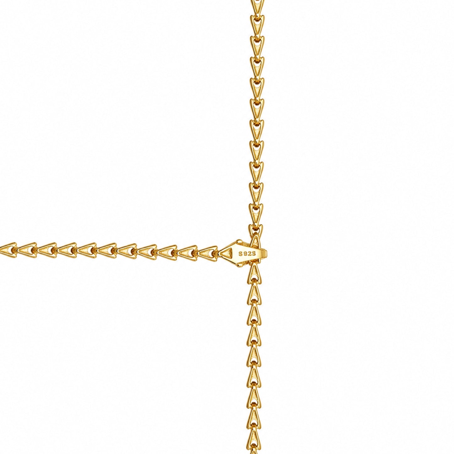 Gold Snake Chain Lariat Necklace