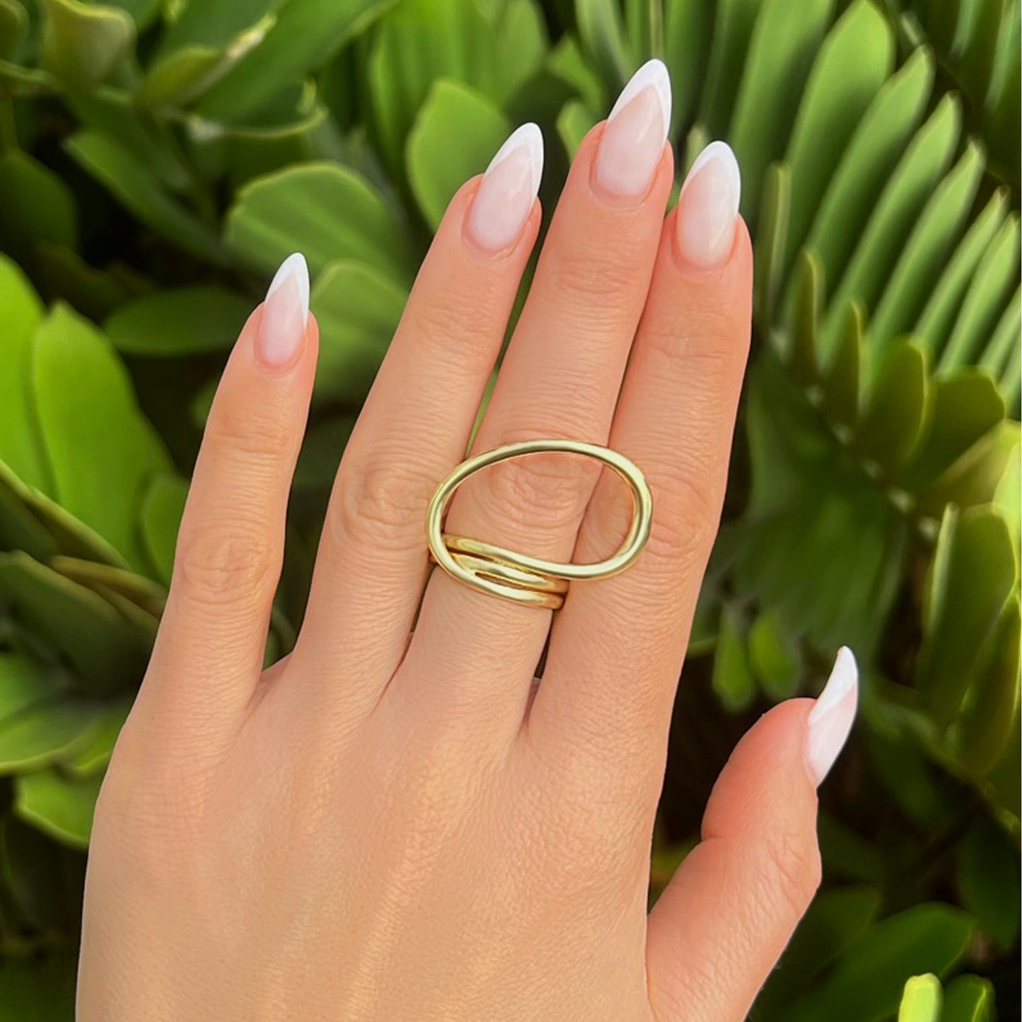 Twisted Circle Statement Ring