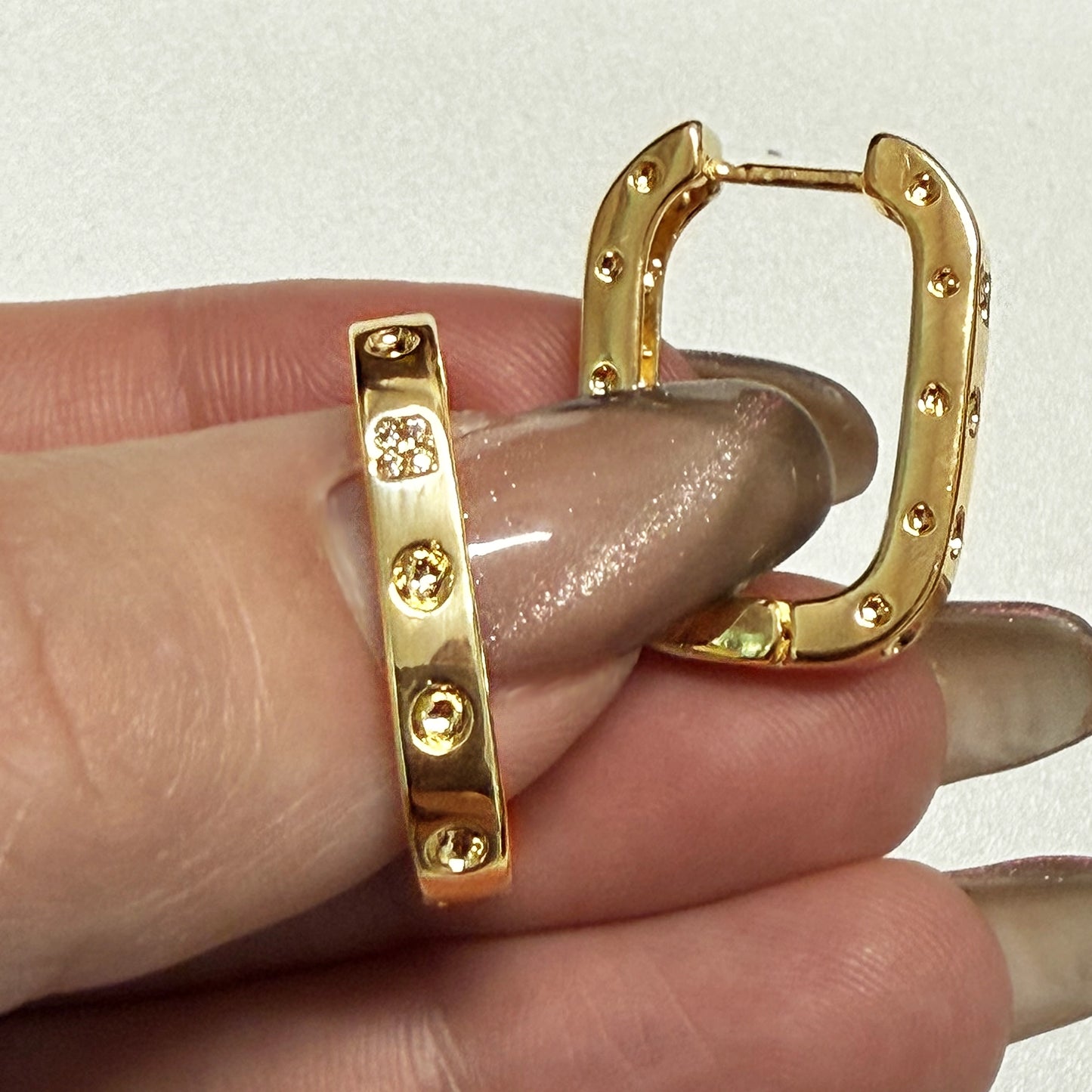 CZ Huggie Hoop Clicker Earrings