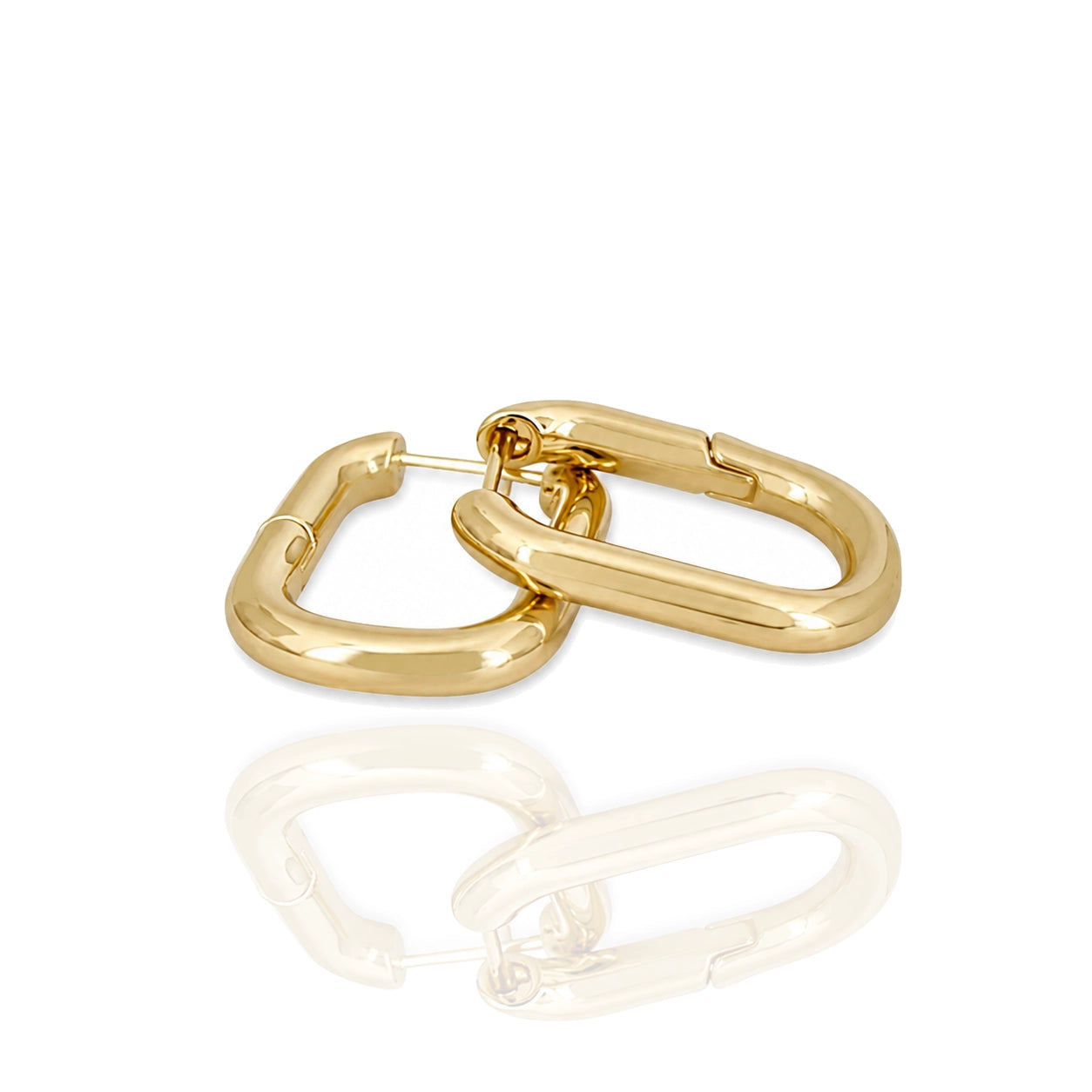 Chain Link Huggie Hoop Earrings