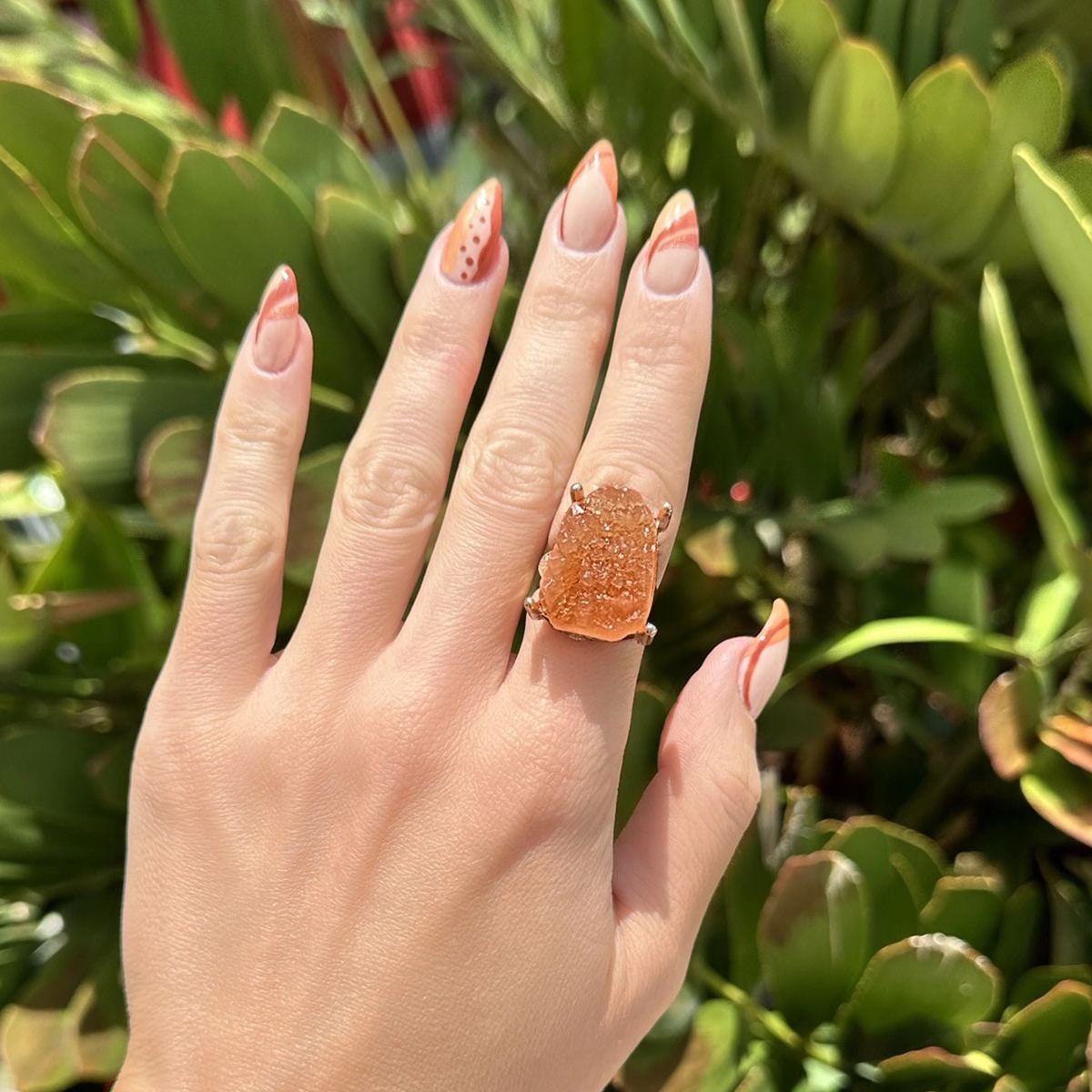 Raw Crystal Statement Ring with Rough Cuts