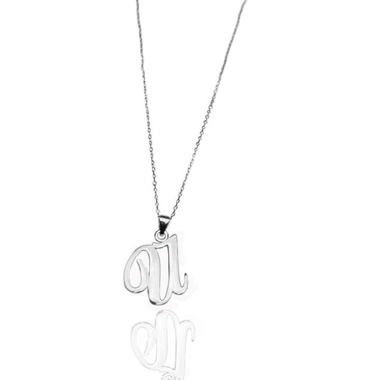 Large Initial Letter Pendant Necklace