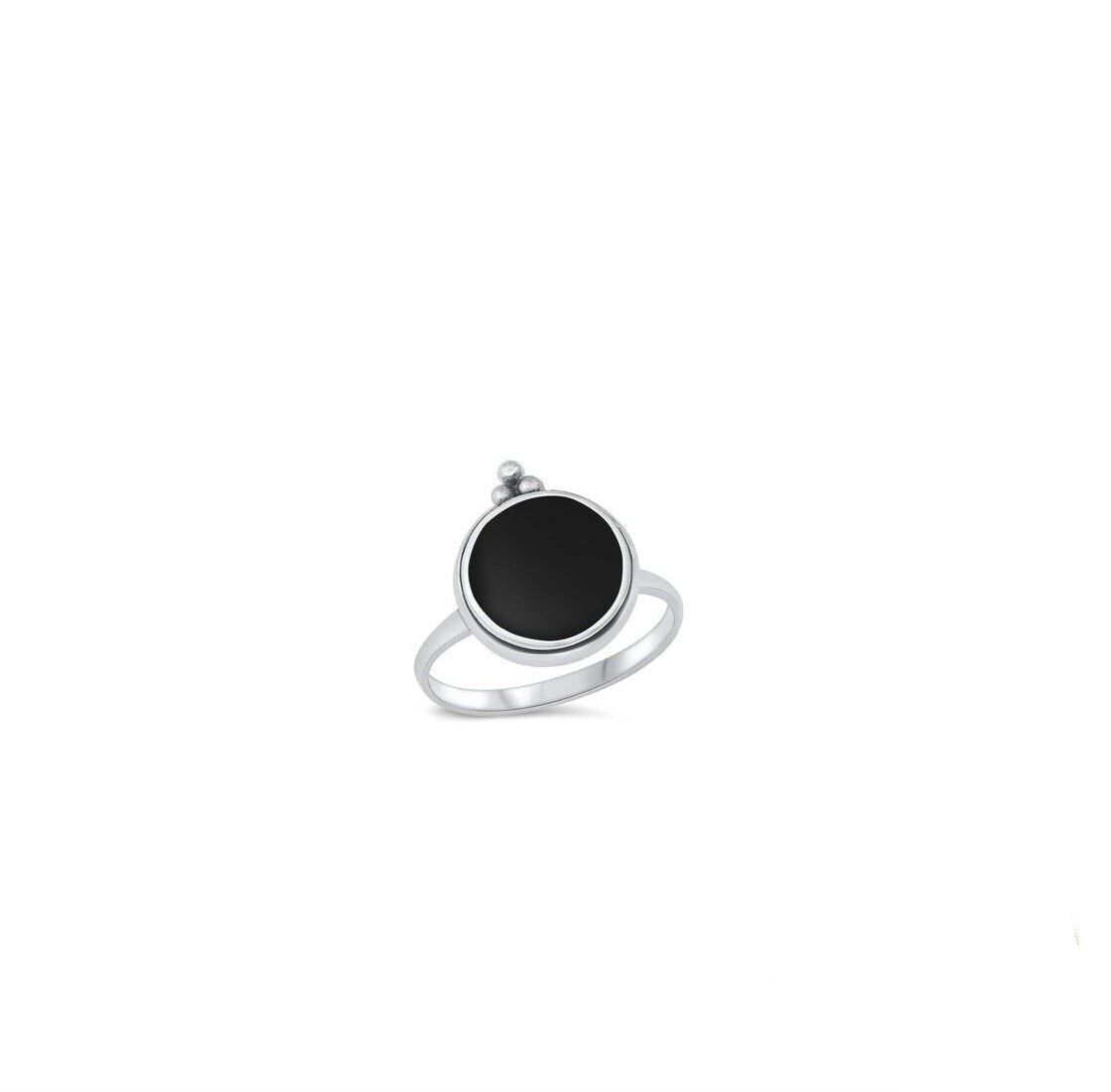 Natural Black Agate Ring