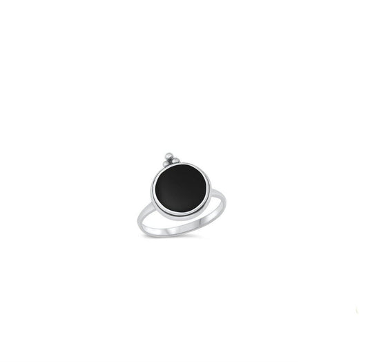 Natural Black Agate Ring