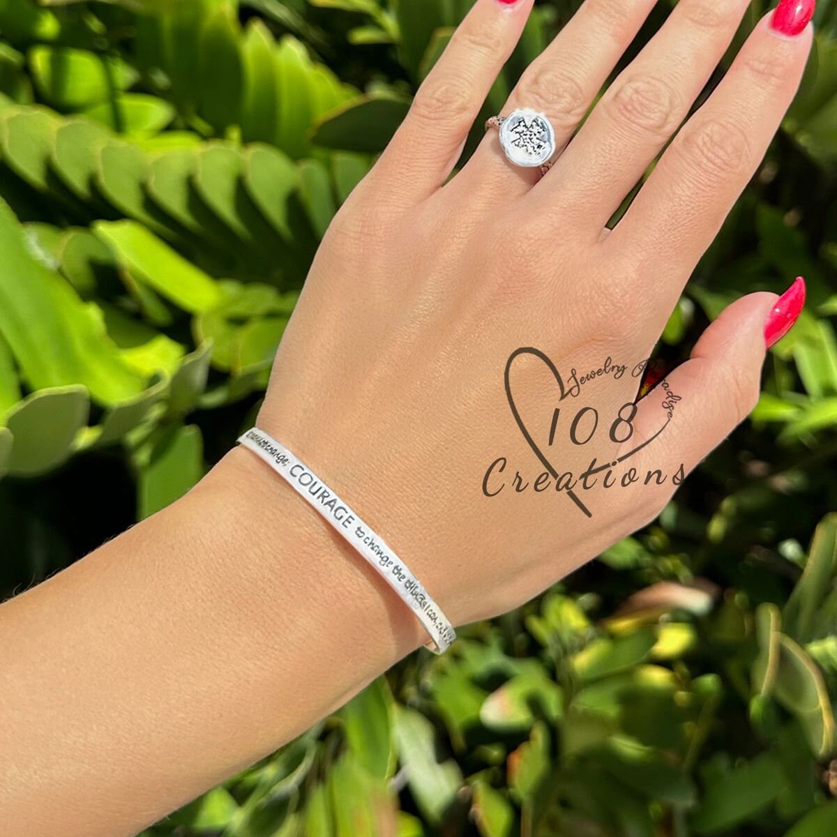 Serenity Prayer Engraved Cuff Bracelet in Sterling Silver