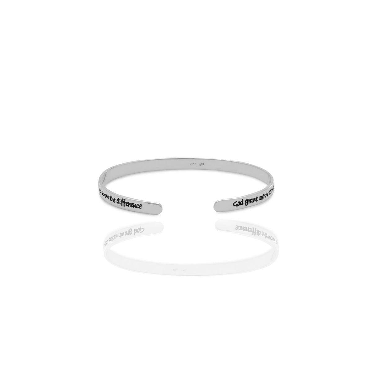 Serenity Prayer Engraved Cuff Bracelet in Sterling Silver