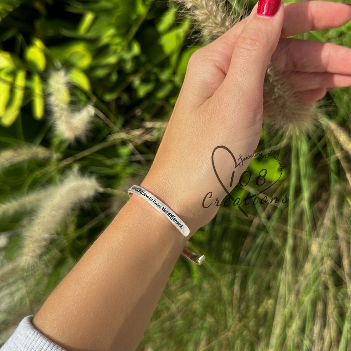Serenity Prayer Engraved Cuff Bracelet in Sterling Silver