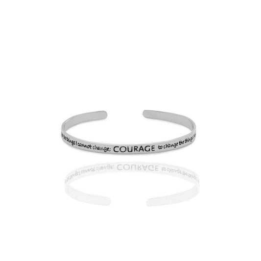 Serenity Prayer Engraved Cuff Bracelet in Sterling Silver