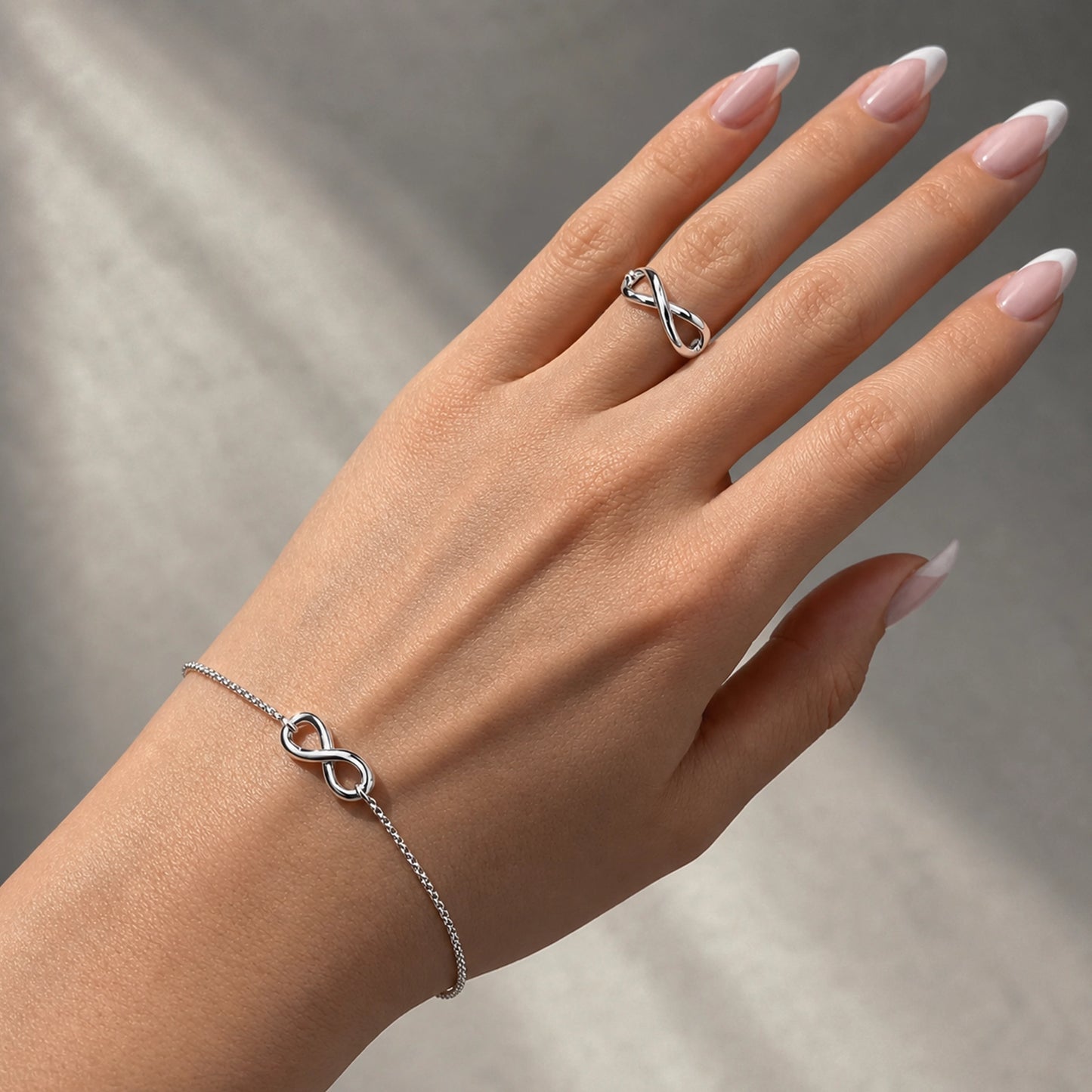 Infinity Bracelet Sterling Silver Adjustable Initial Charm