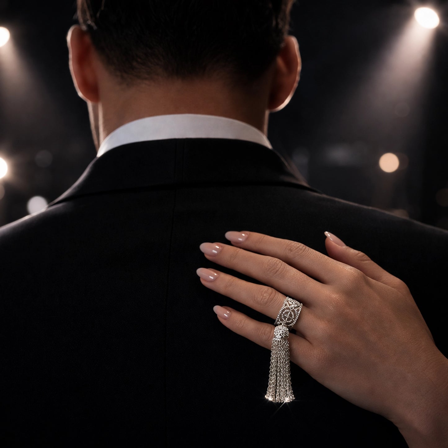 Tassel Statement Ring – CZ Fringe Dangle Cocktail Ring