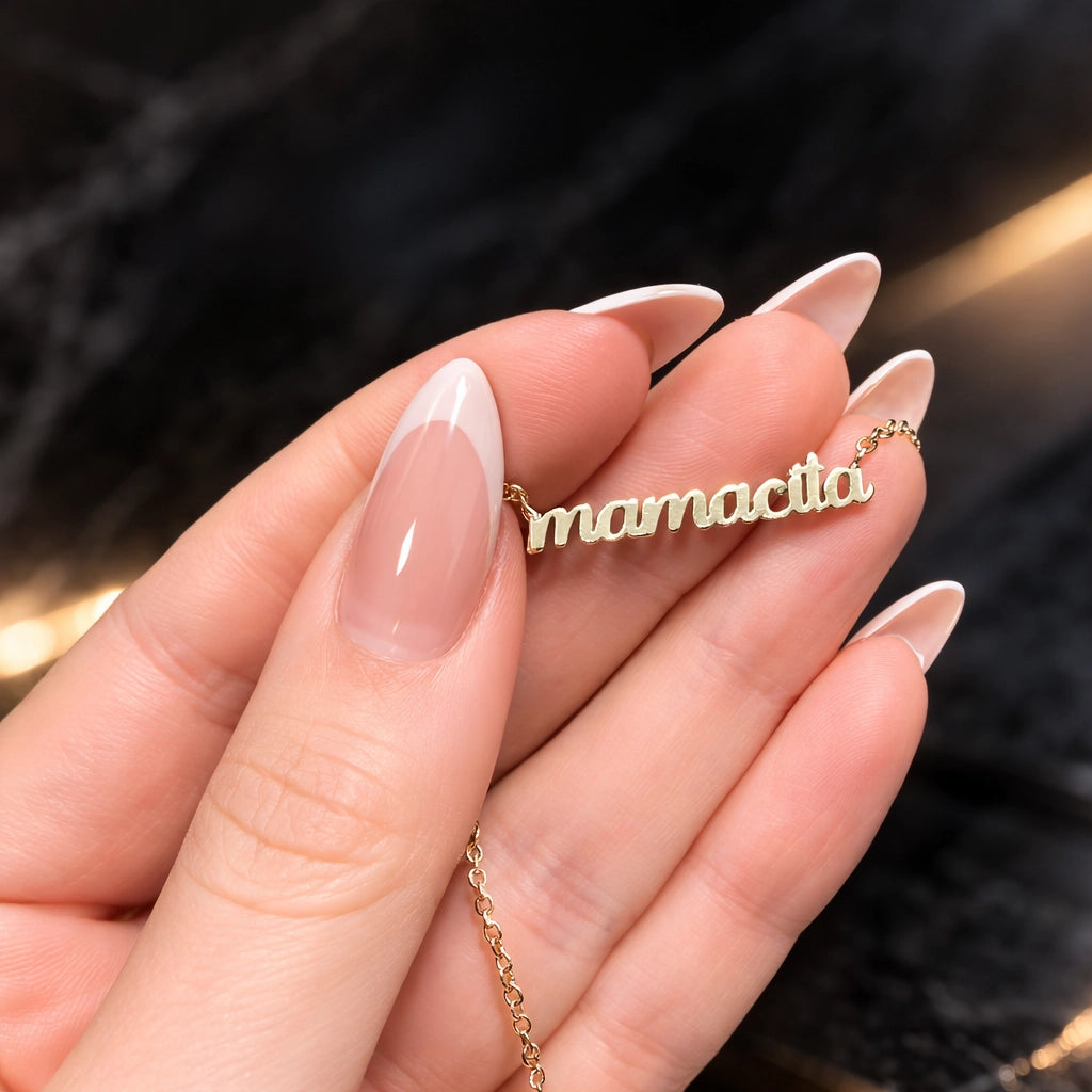 Mamacita Script Nameplate Charm Necklace