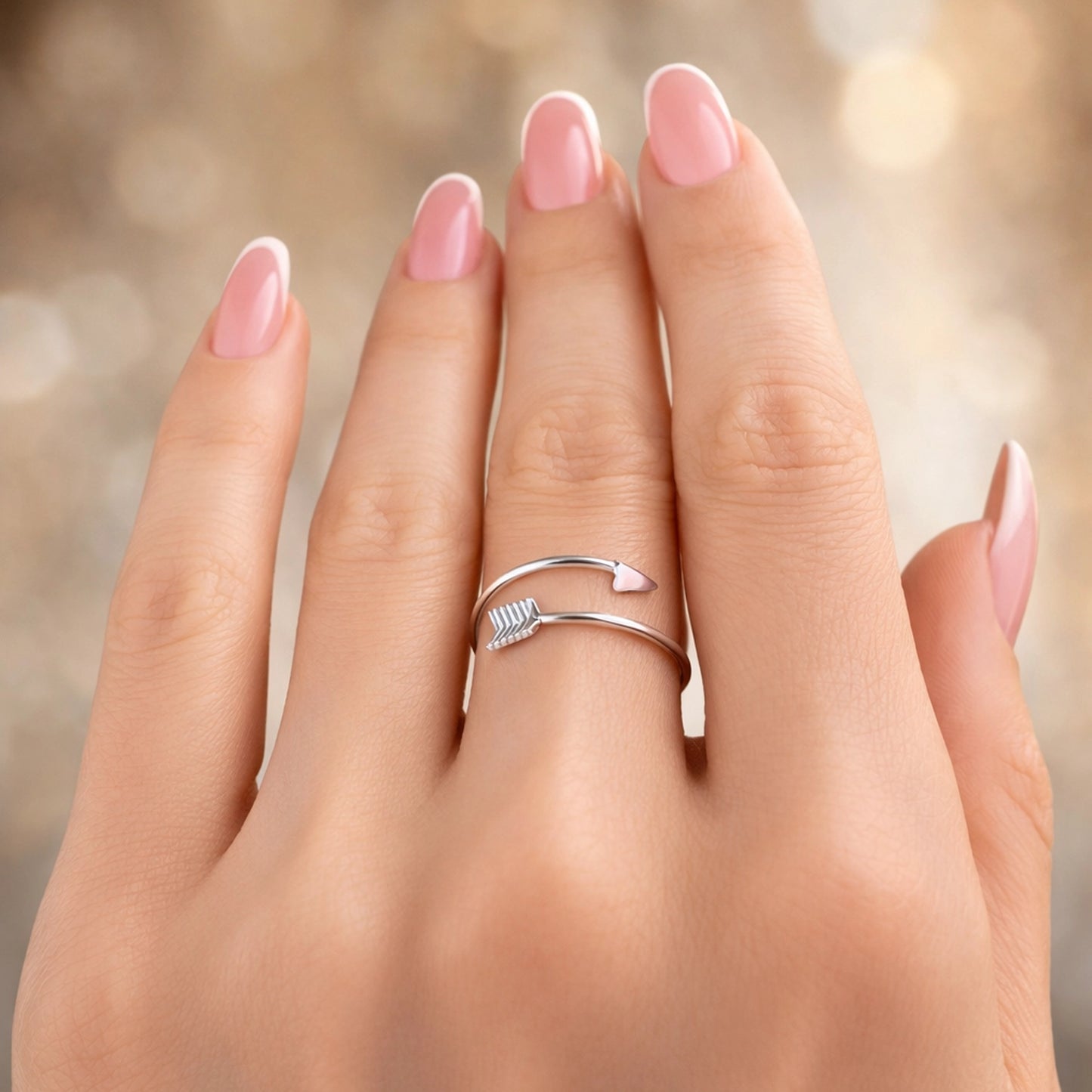 Circular Arrow Wrap Dainty Ring