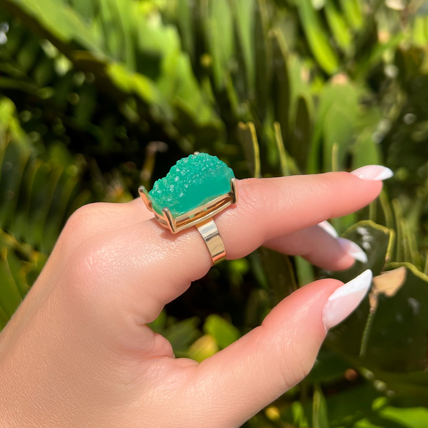 Raw Crystal Statement Ring with Rough Cuts