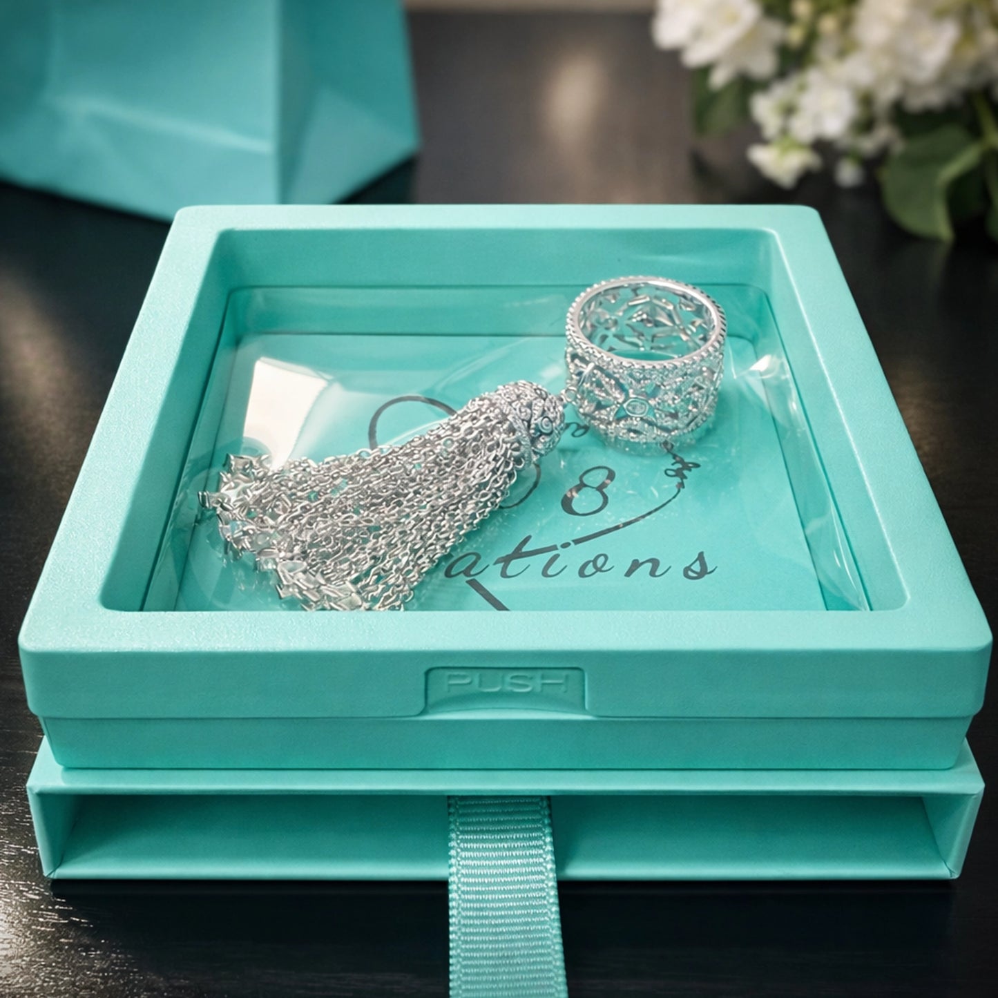 Tassel Statement Ring – CZ Fringe Dangle Cocktail Ring