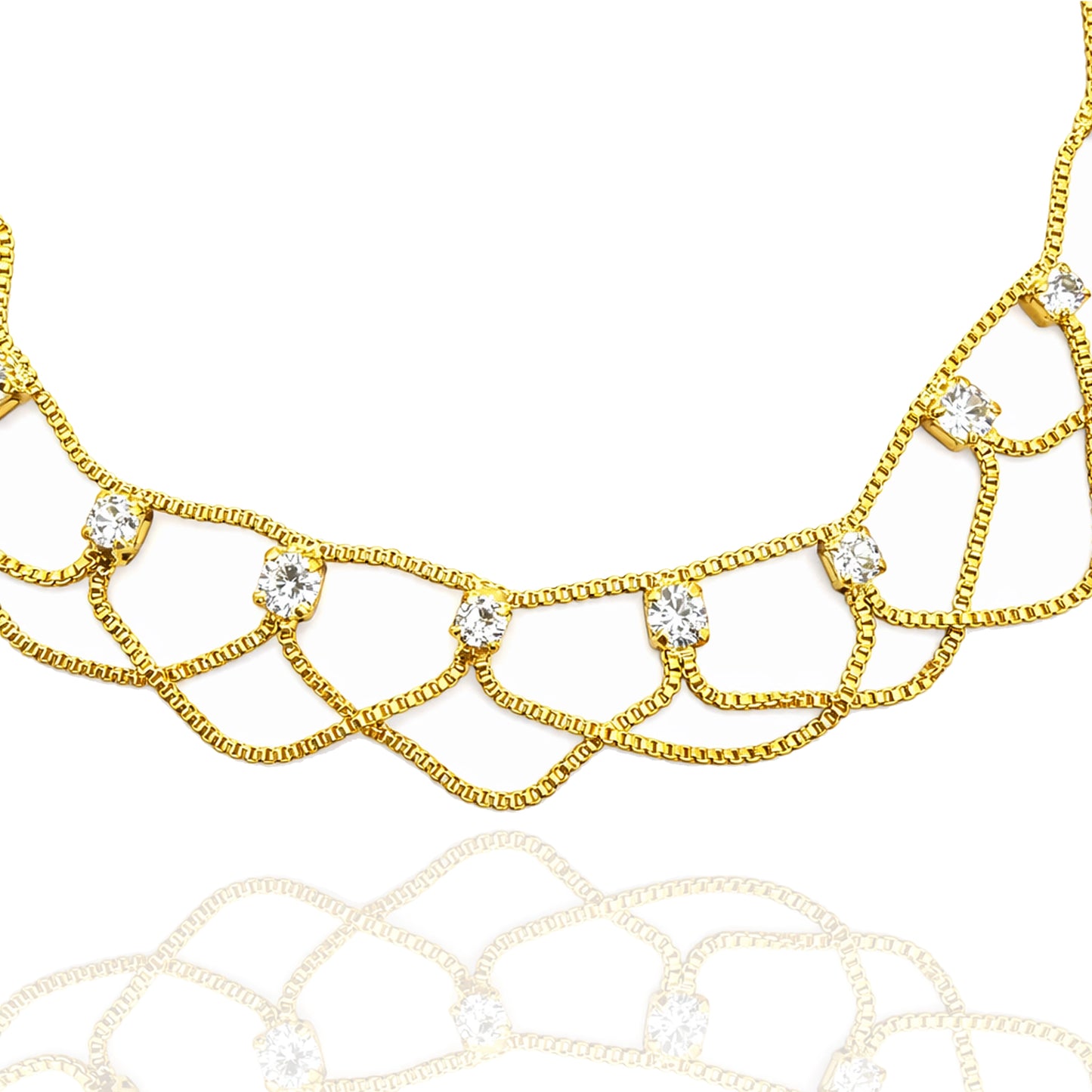 Tobillera exótica bohemia rellena de oro de 18 quilates