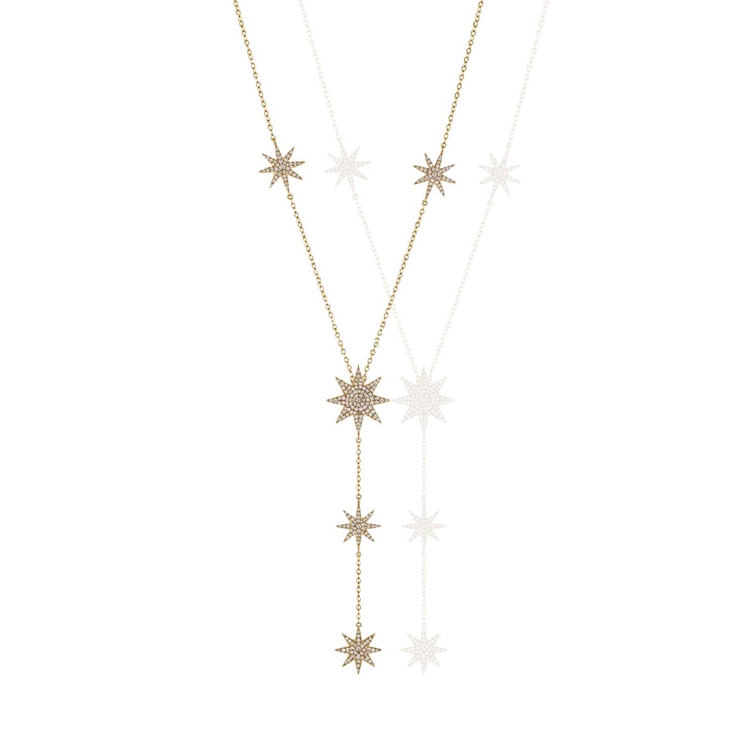 Pave Star Lariat Necklace