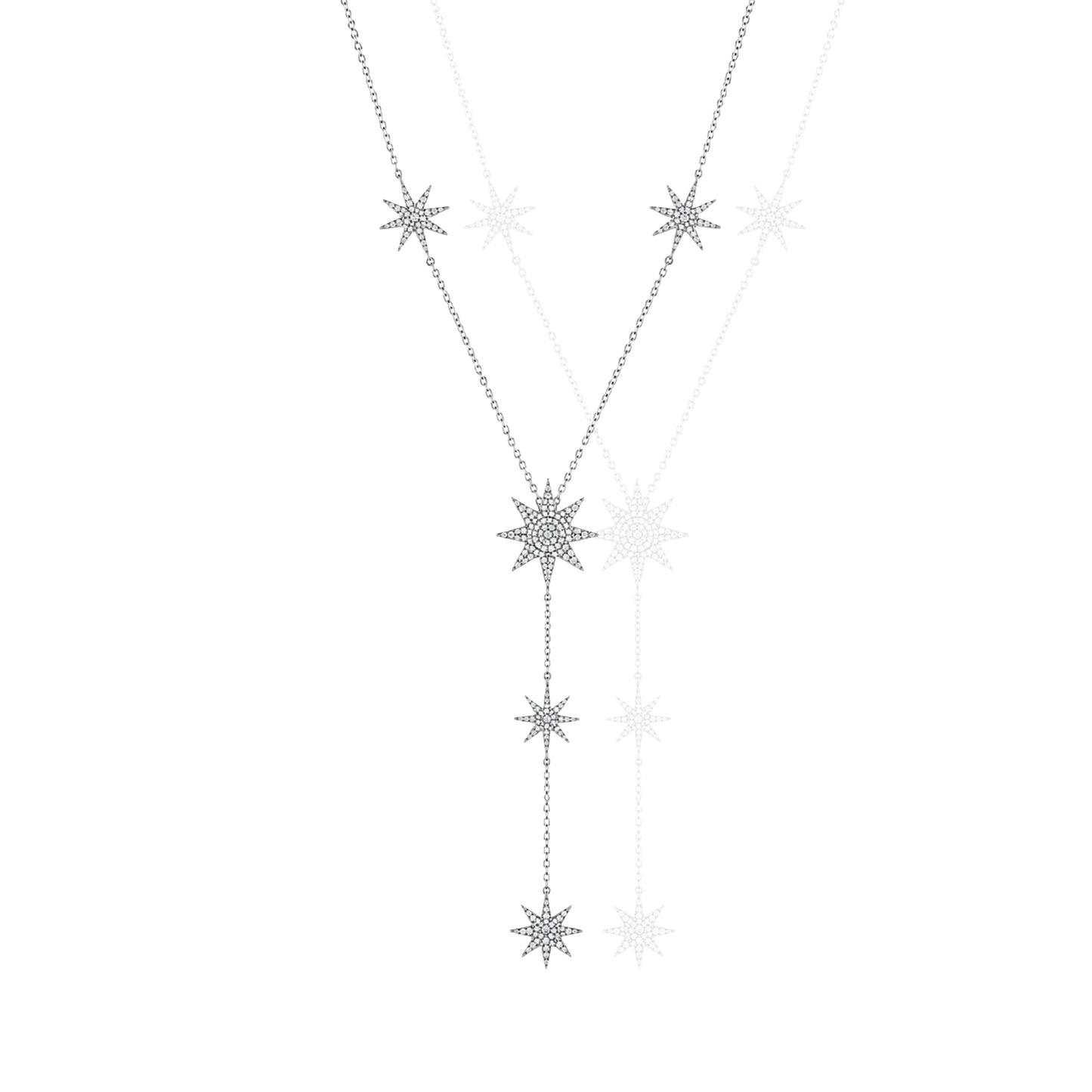 Pave Star Lariat Necklace