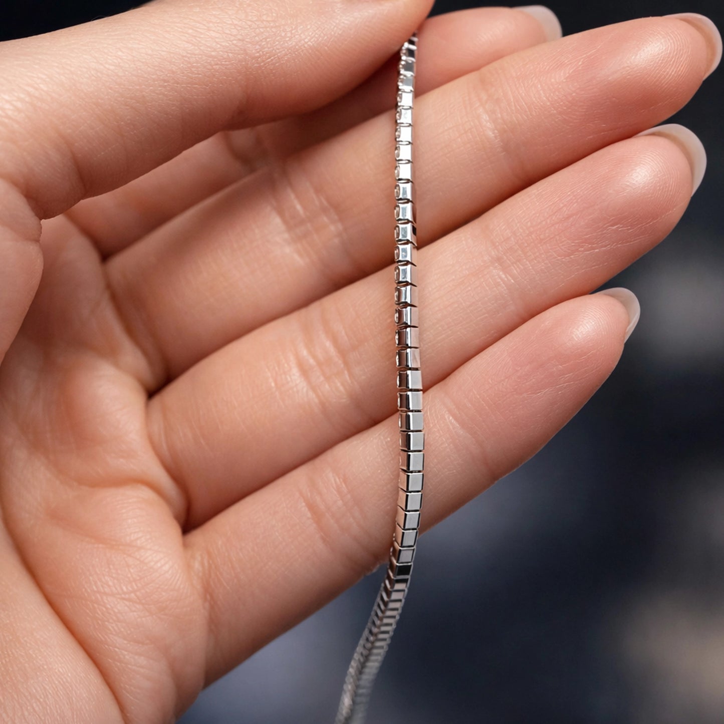 Sterling Silver Tennis Choker with Sparkling Cubic Zirconia