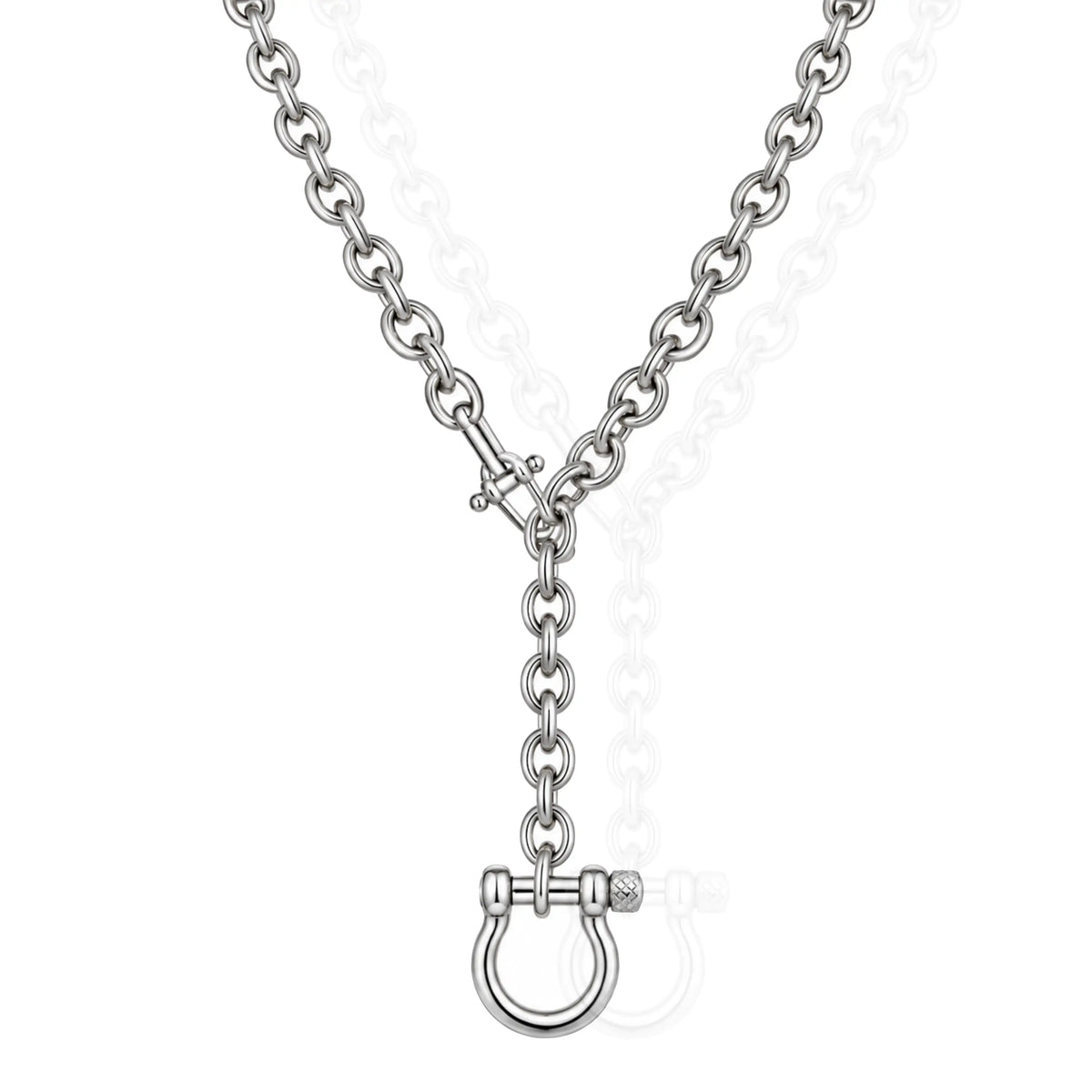 Chunky Chain Lariat Necklace • Bold Statement Y Necklace