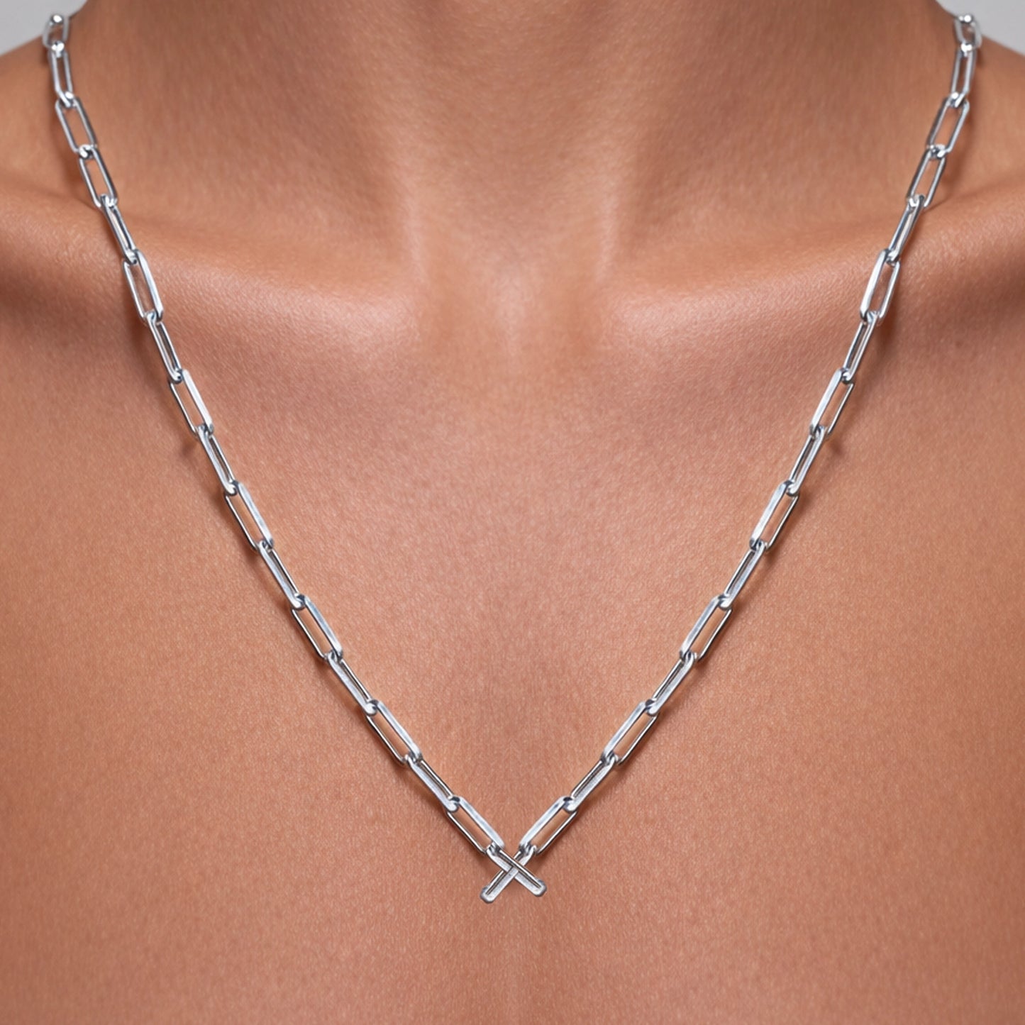 Simple Paperclip Chain Necklace