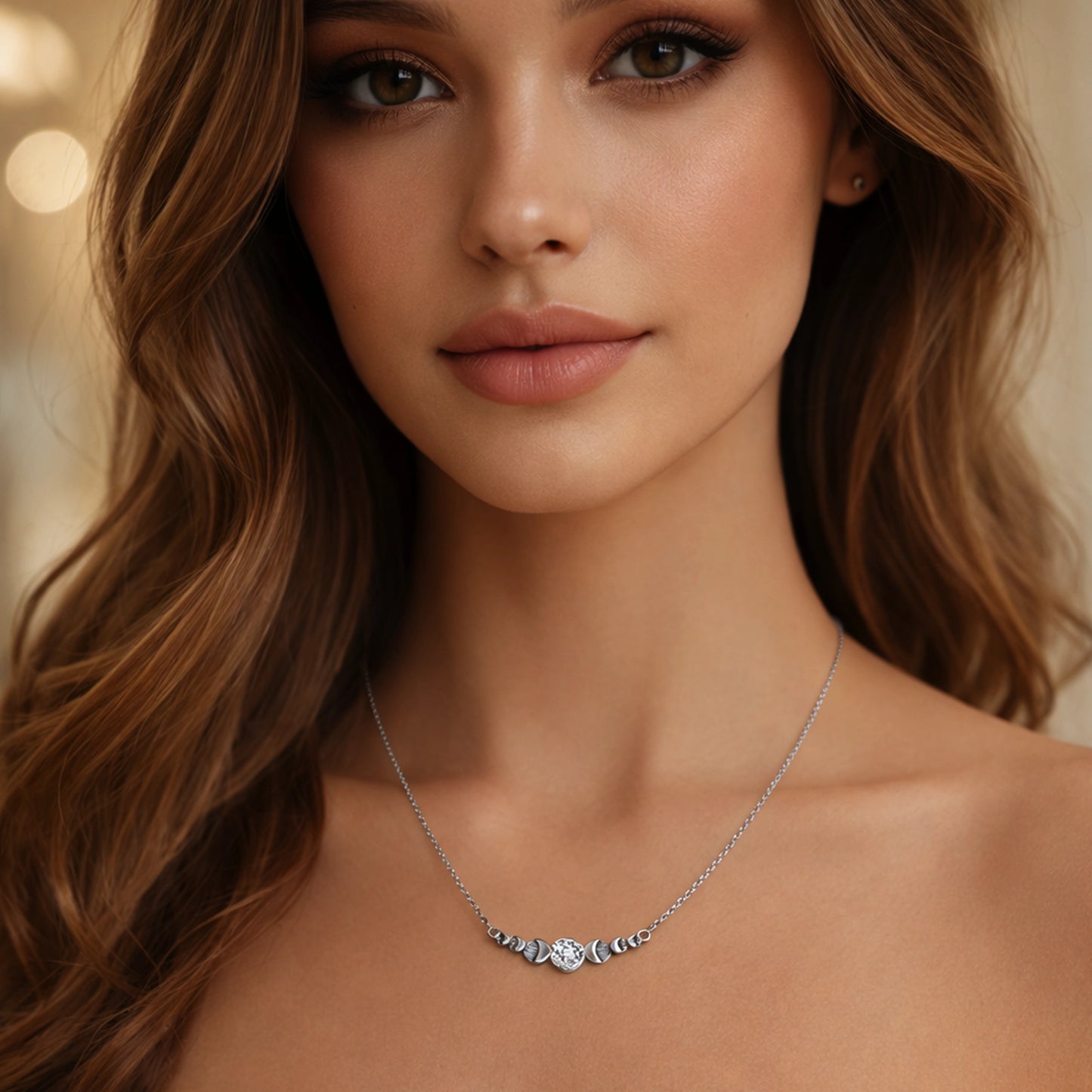 Moon Phase Necklace in Sterling Silver