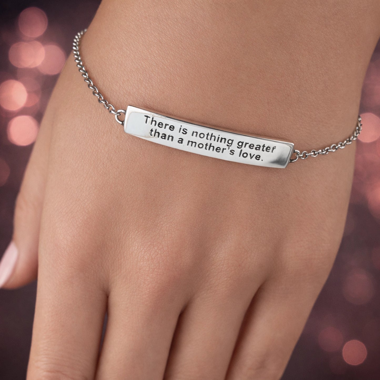 Pulsera con mensaje grabado para mamá