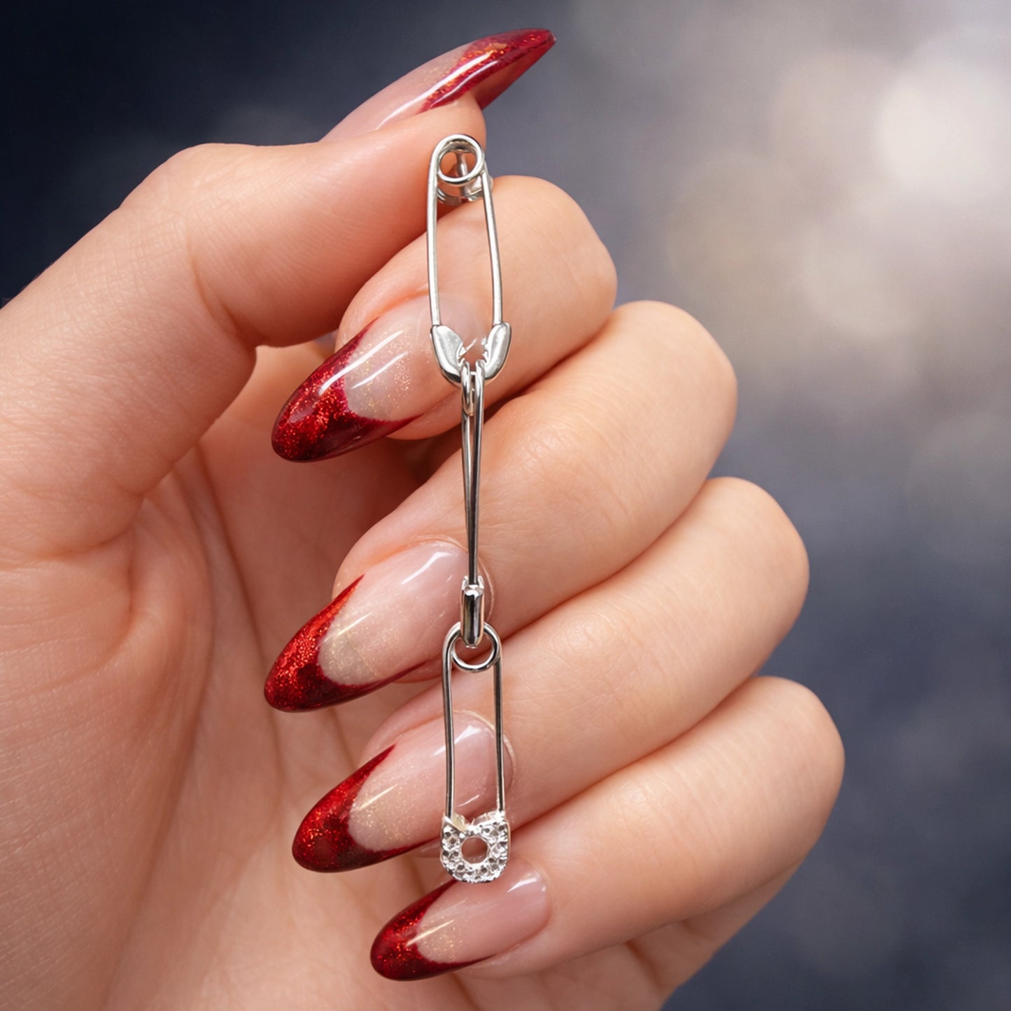 Pendientes largos con imperdible