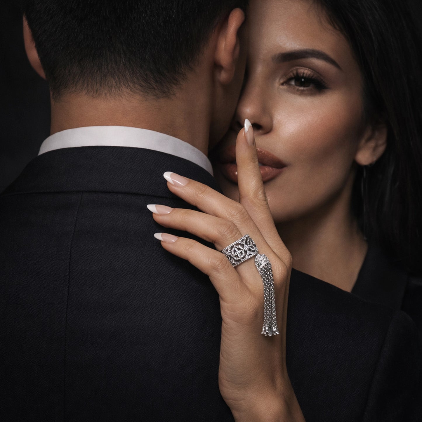 Tassel Statement Ring – CZ Fringe Dangle Cocktail Ring