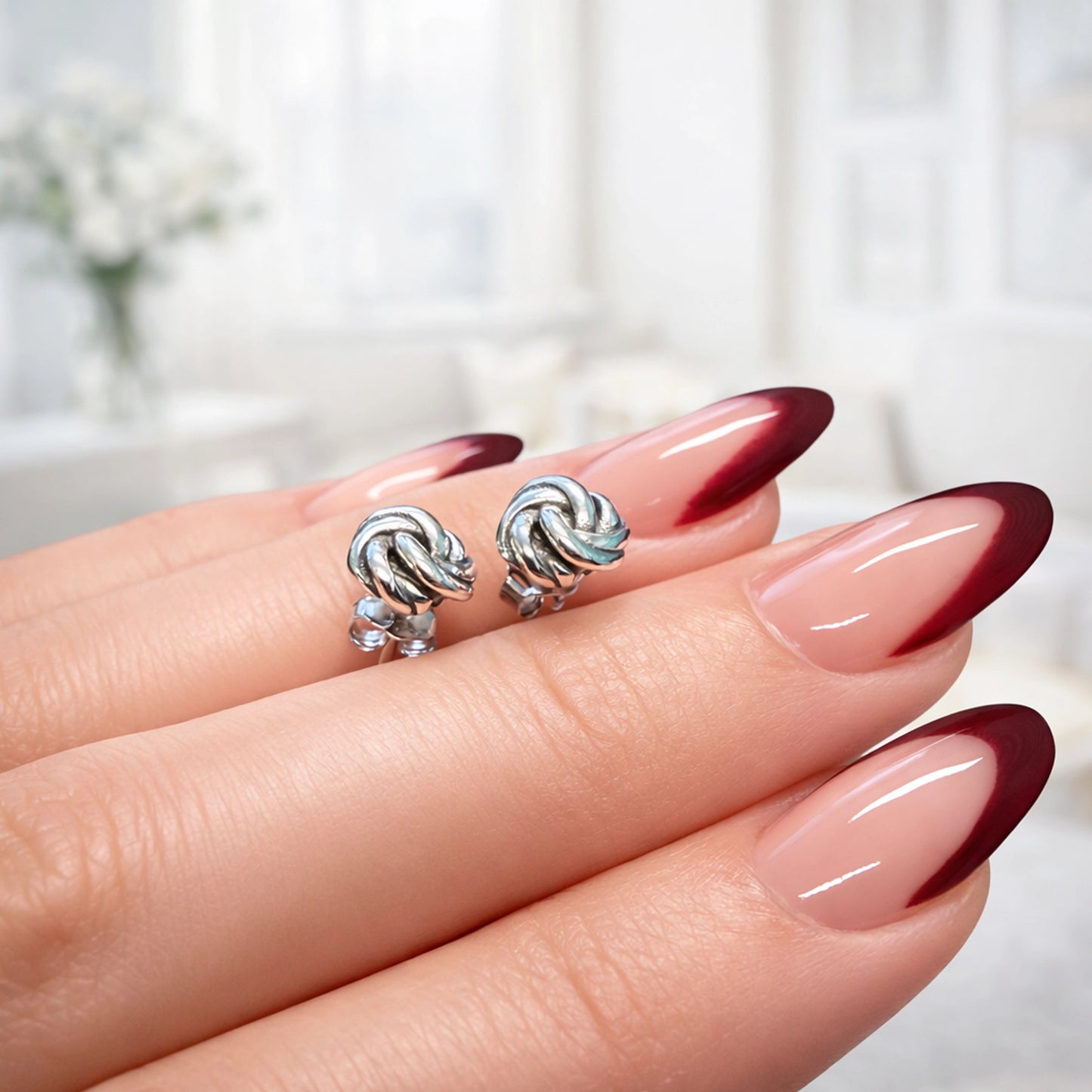 Celtic Knot Stud Earrings in Sterling Silver