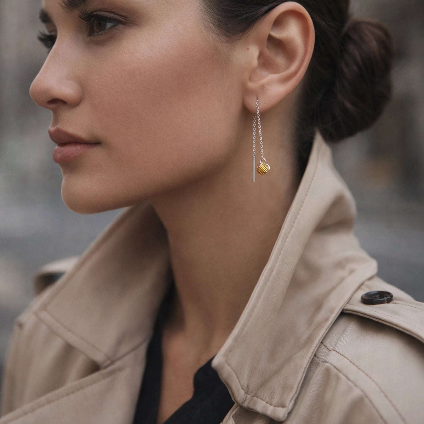 Trinity Knot Threader Earrings in Premium Sterling Silver