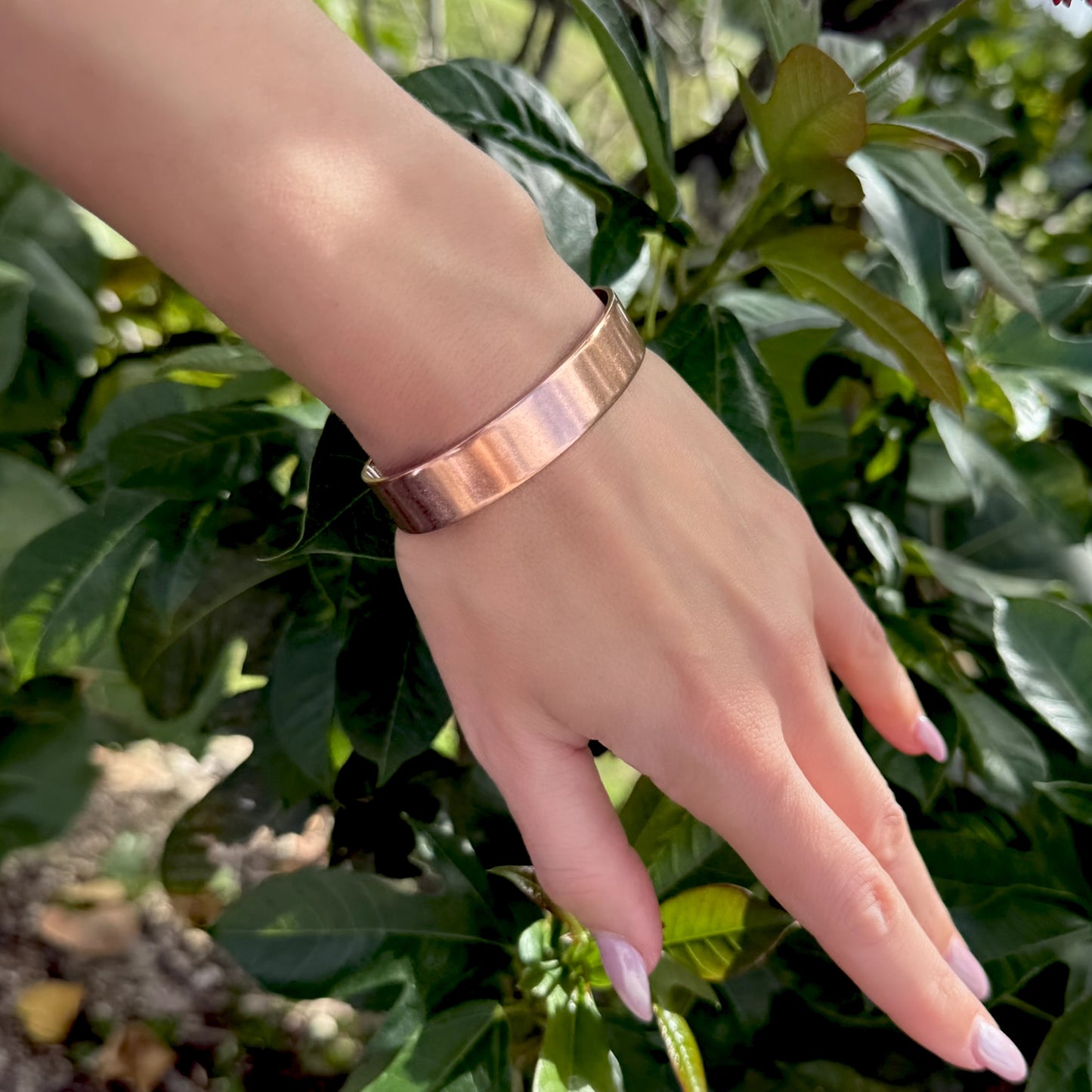Wide Solid Copper Cuff Bracelet for Women and Men